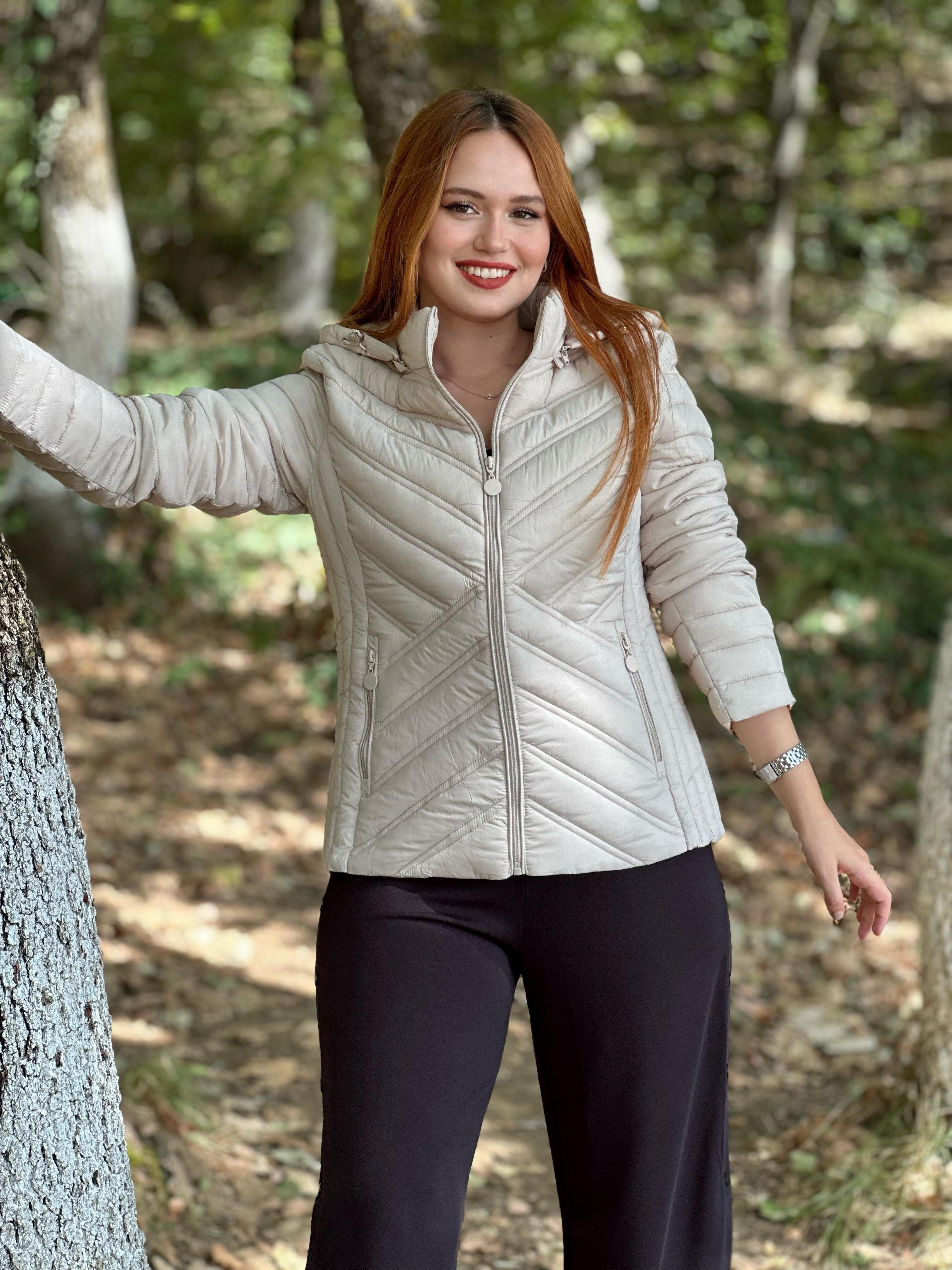 İthal Taş Kapüşonlu Mont