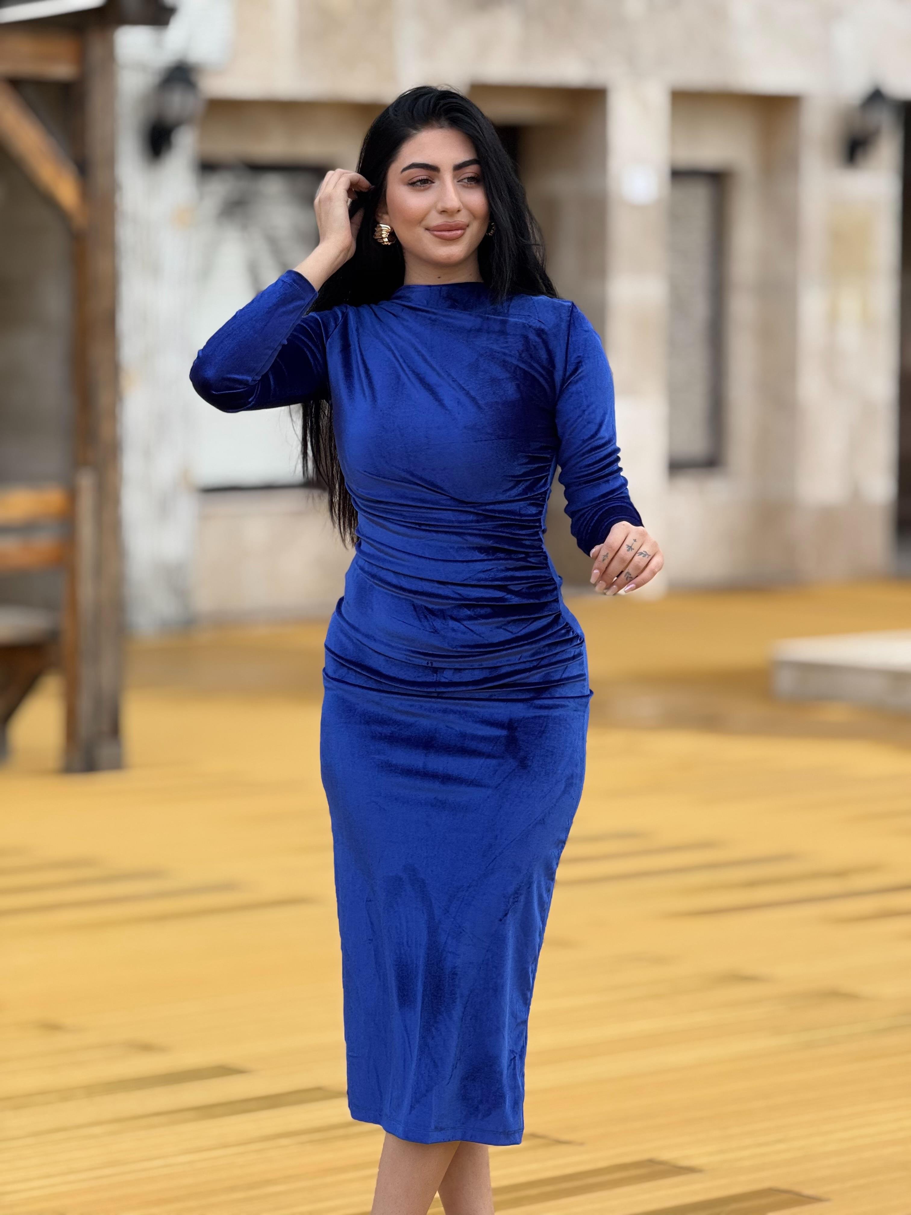 Kadife Elbise Saks 