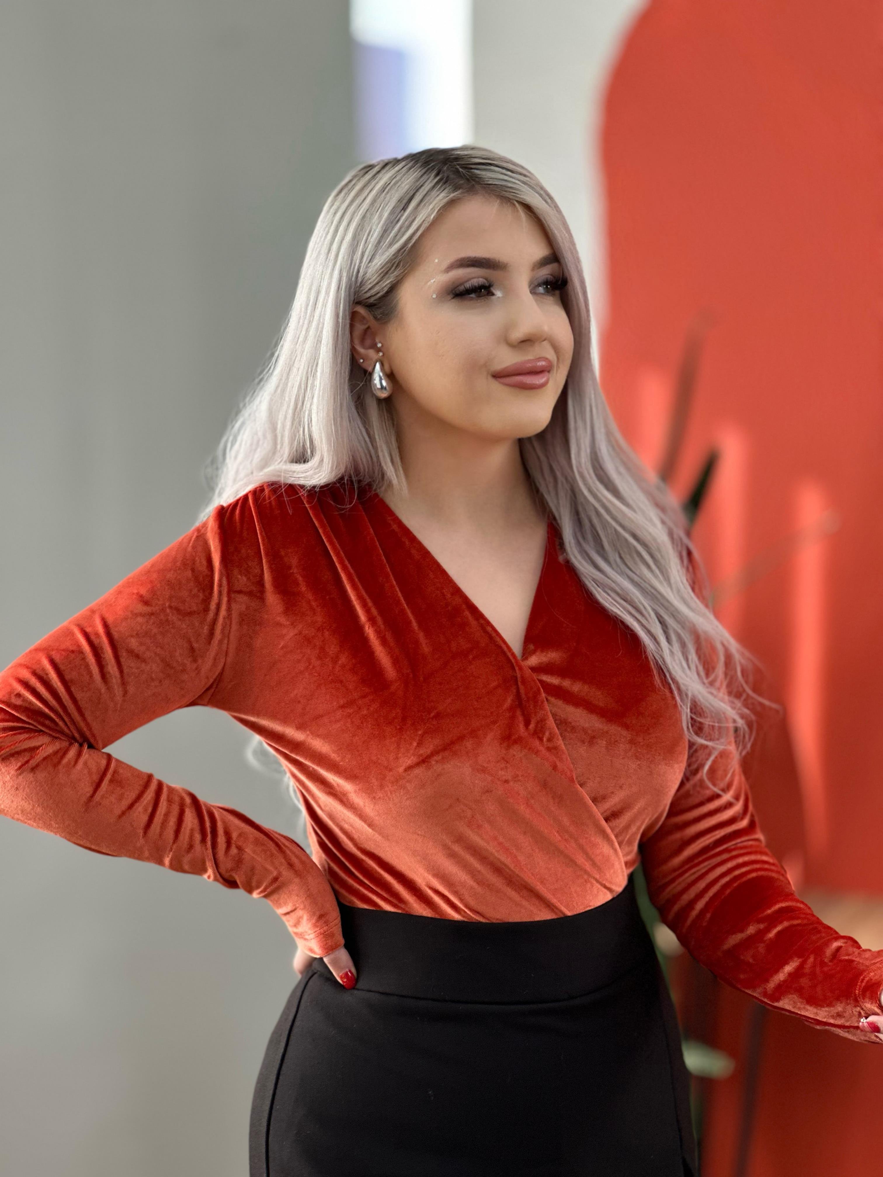 Kadife Oranj Bodysuit