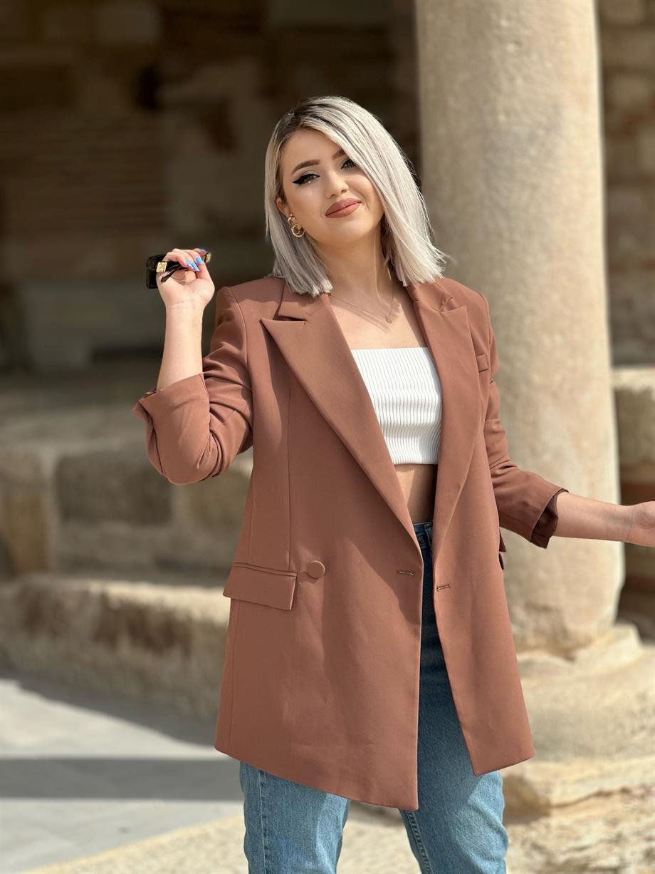 Kahve Blazer Ceket