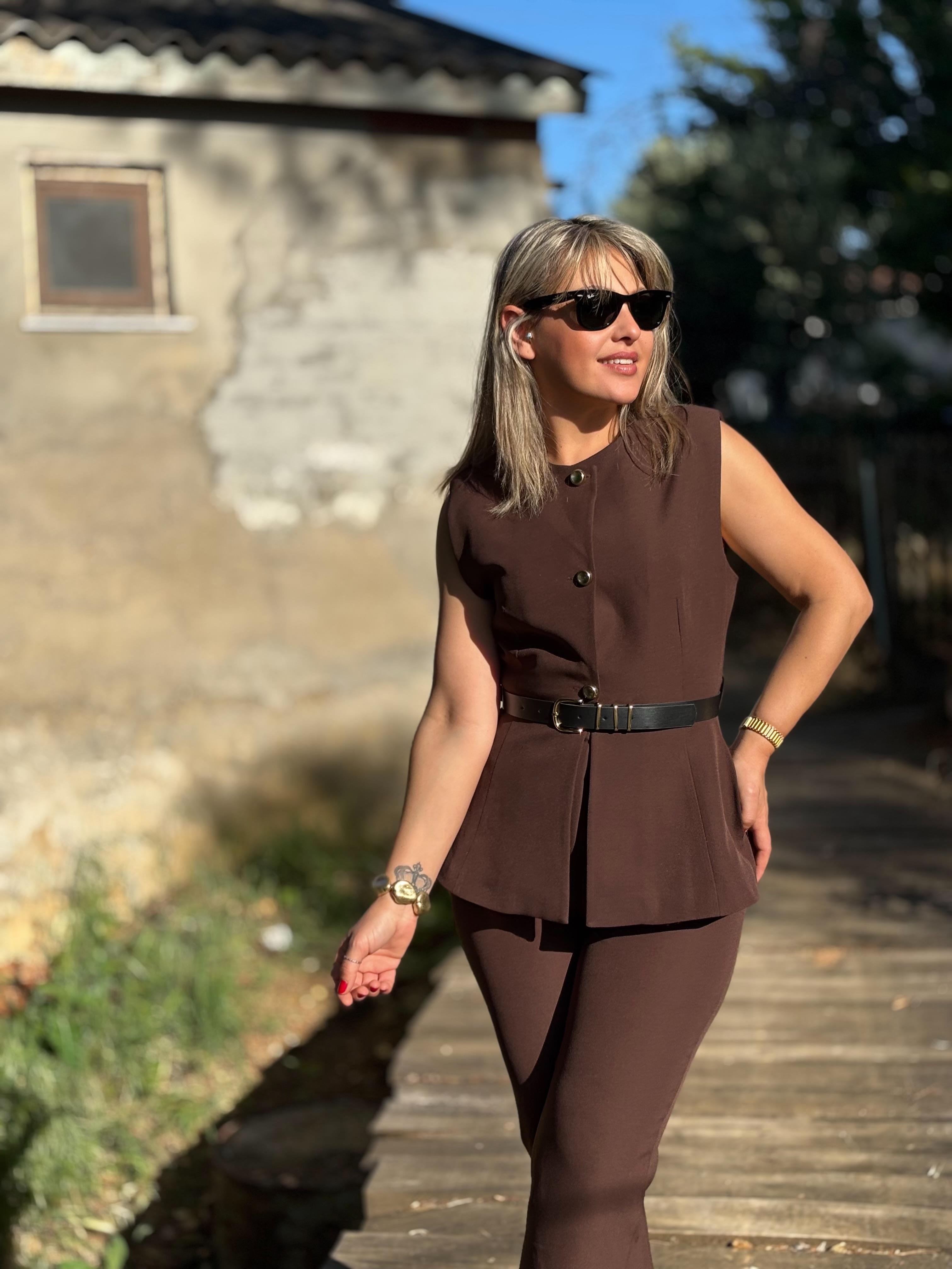 Kahve Yelekli Takım
