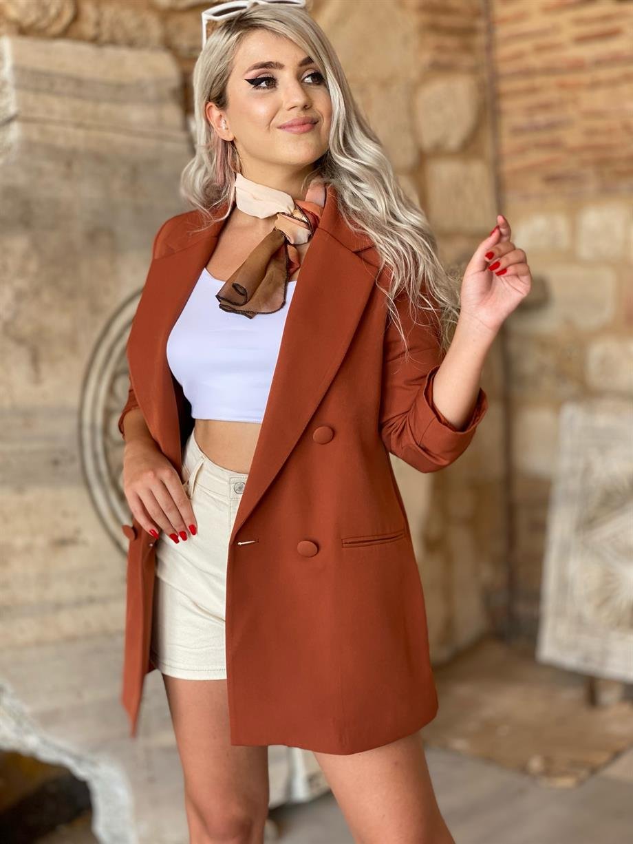 Kahverengi Blazer Ceket 