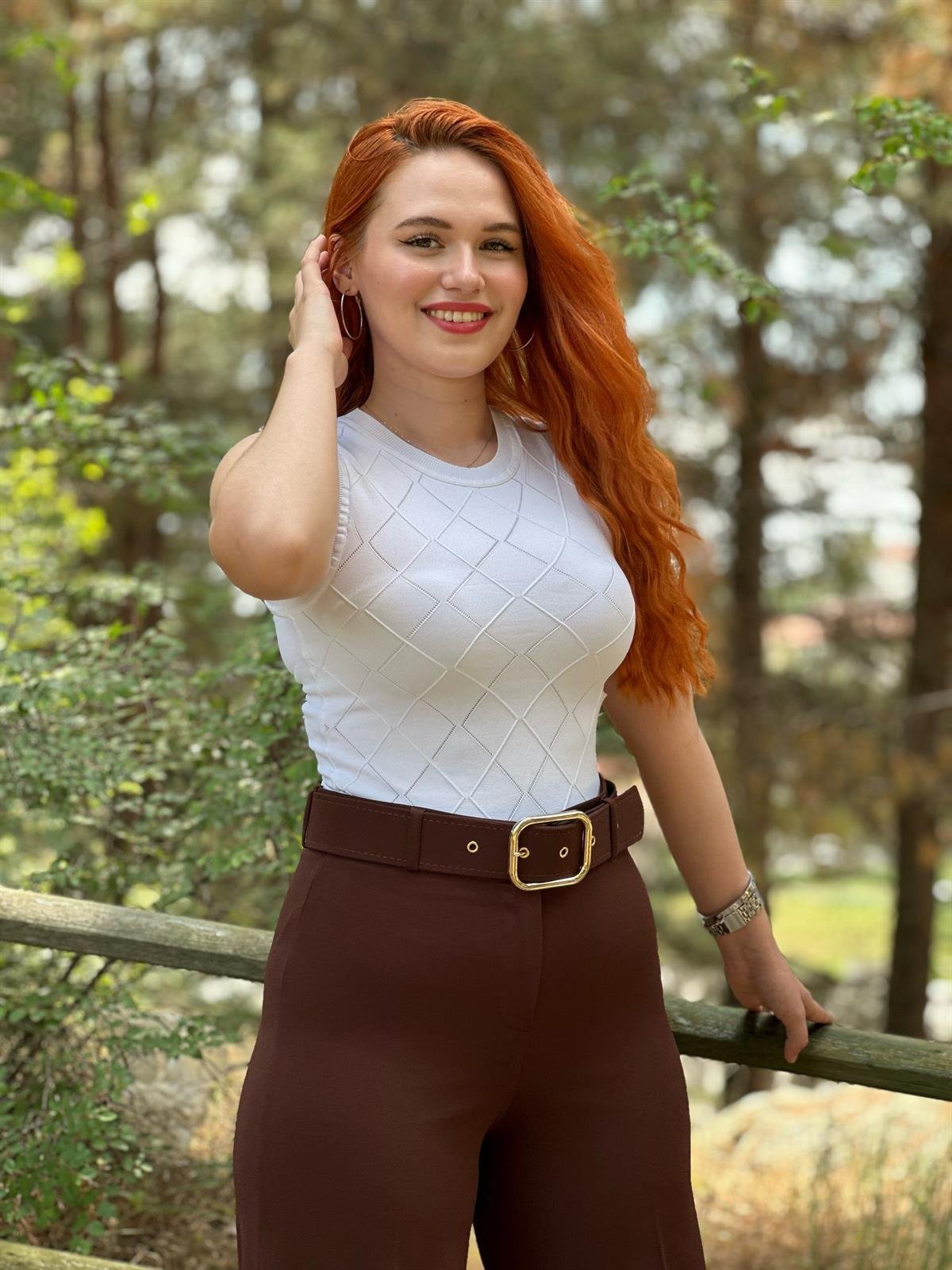 Karol Bisiklet Yaka Merserize Bluz 