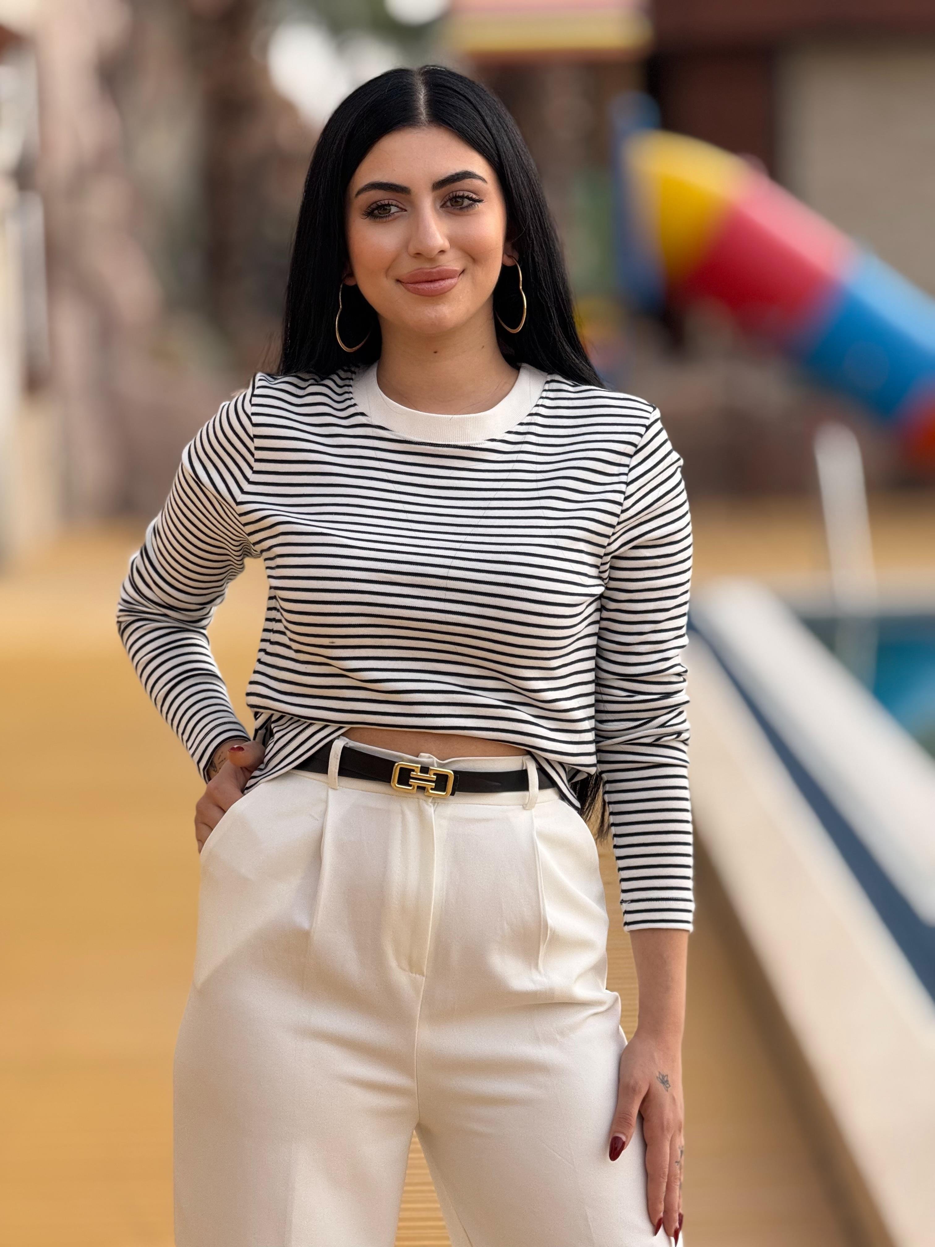 Karol Marin Çizgili Basic Badi