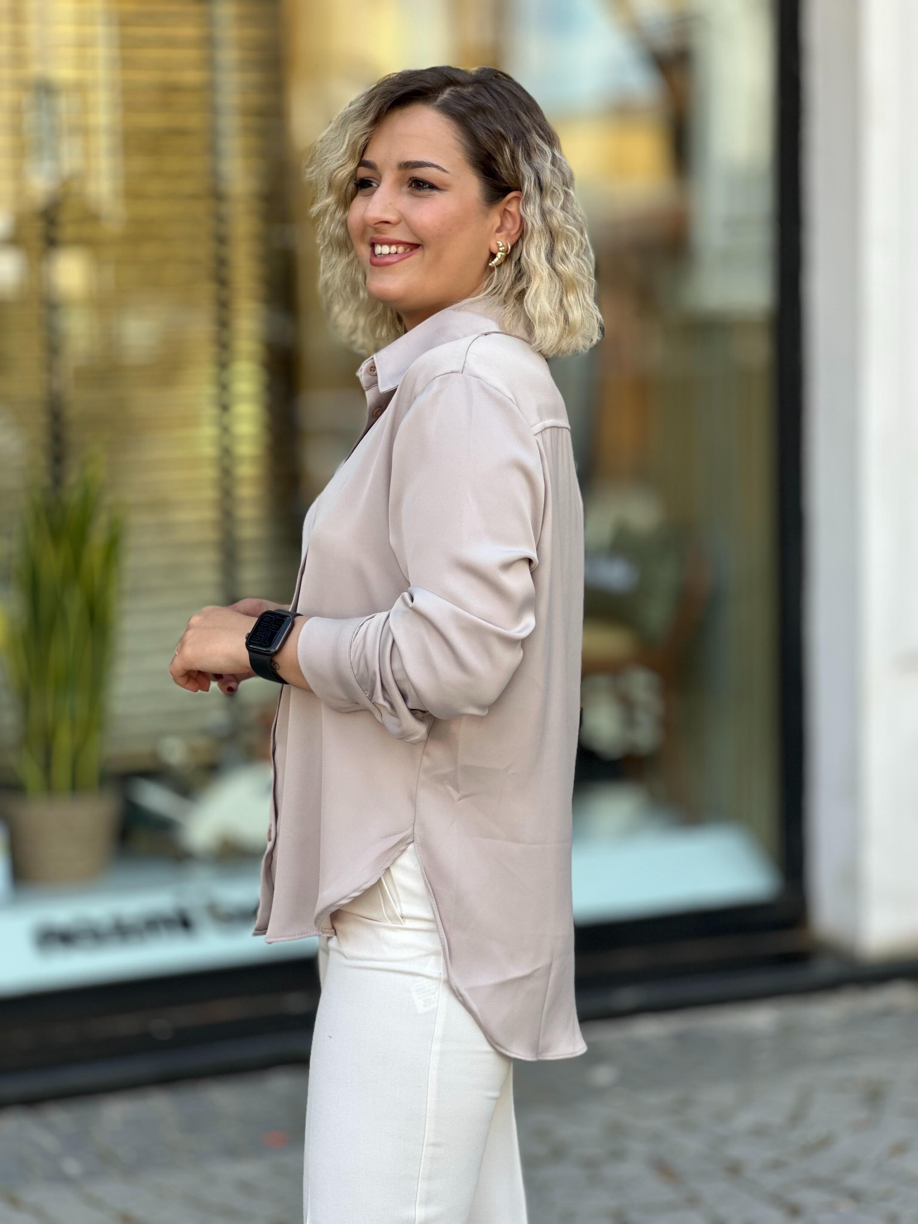 Karol Pamuk Saten Vizon Gömlek