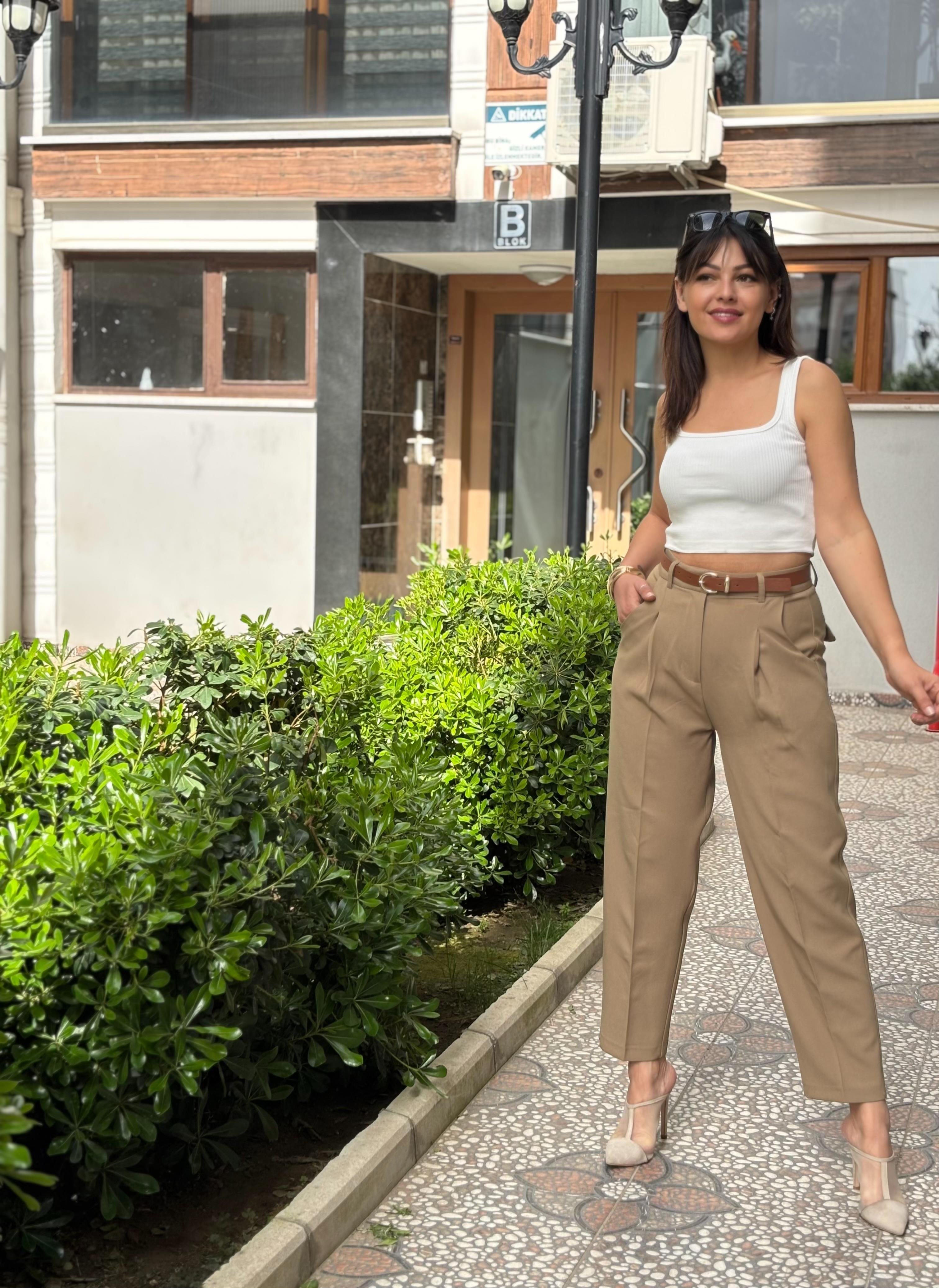Kemerli Havuç Pantalon