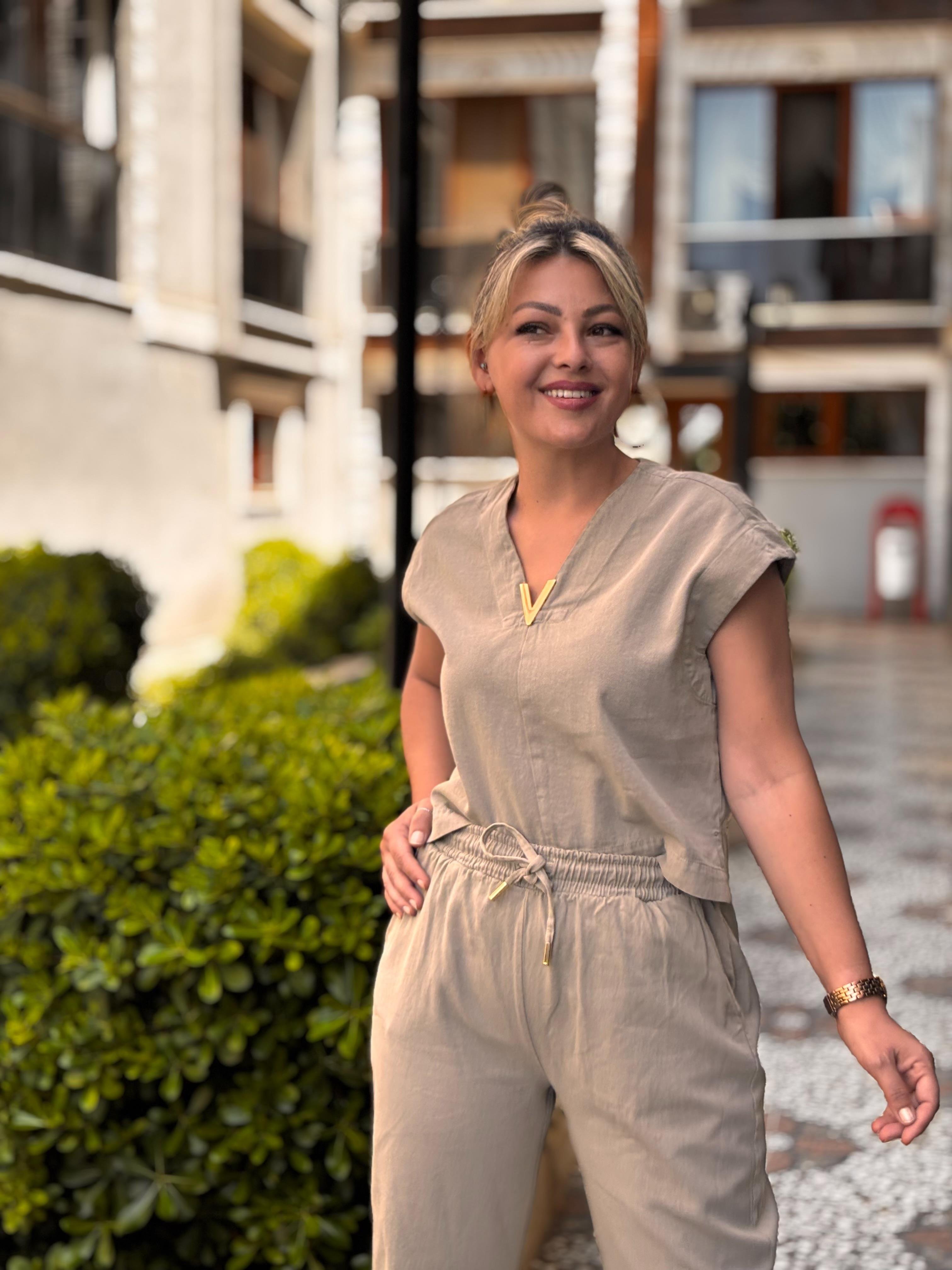 Keten Gold Toka Detaylı Takım 