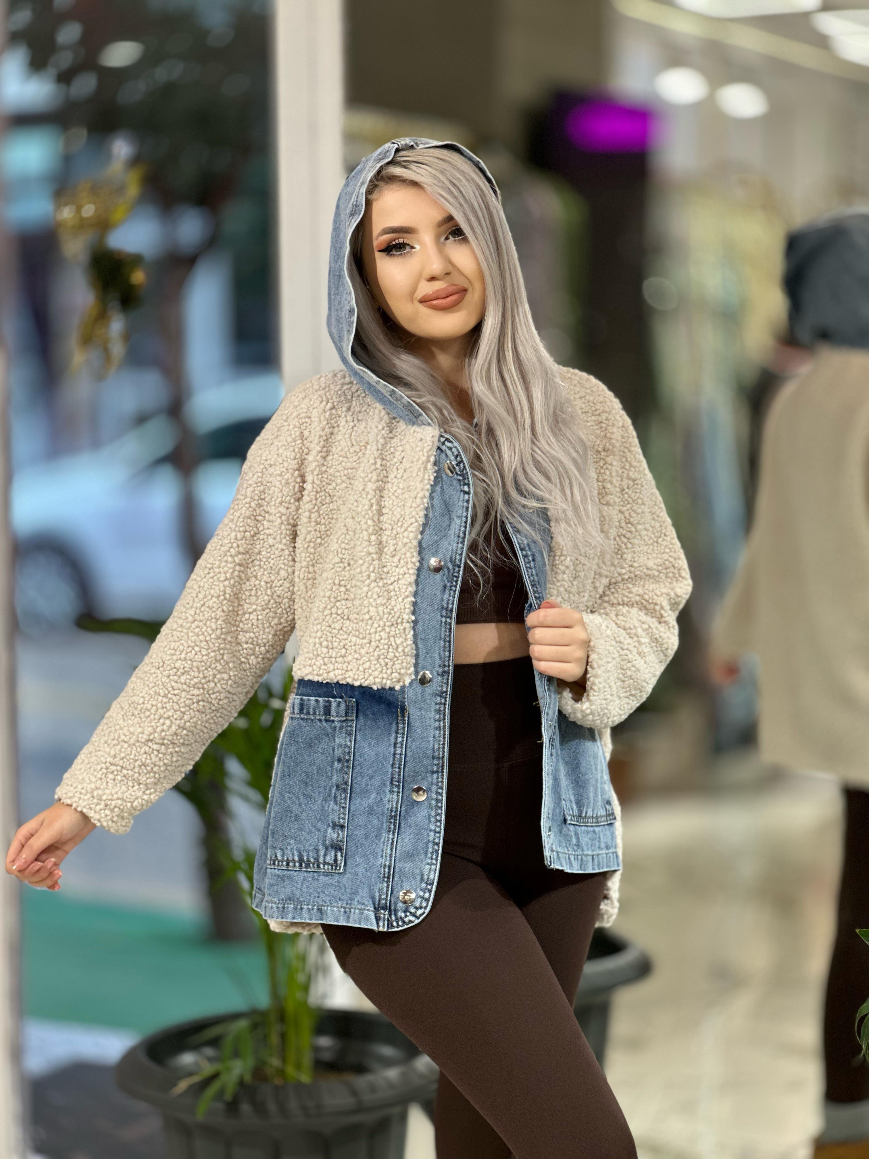 Kot Detaylı Peluş Mont
