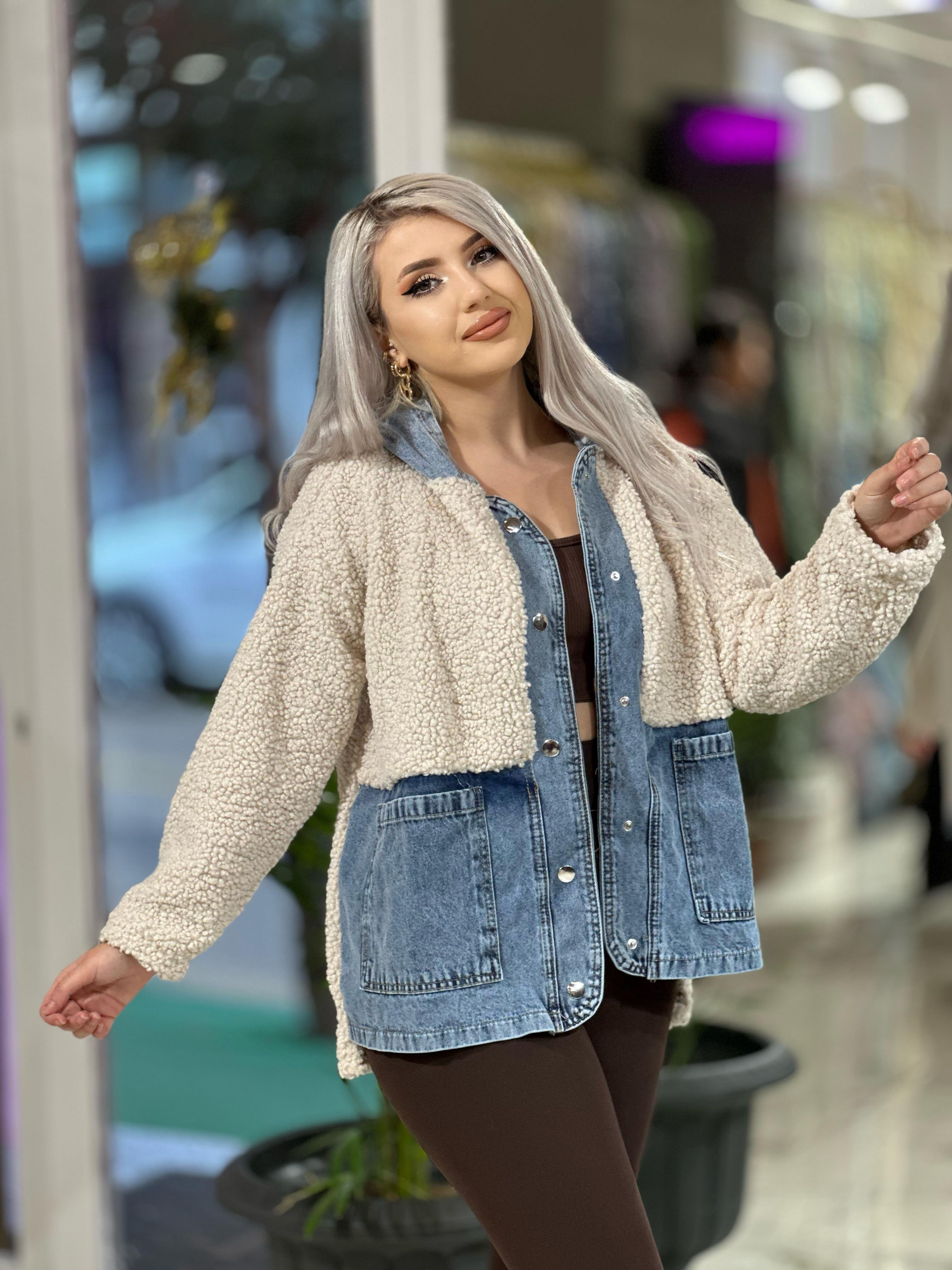 Kot Detaylı Peluş Mont