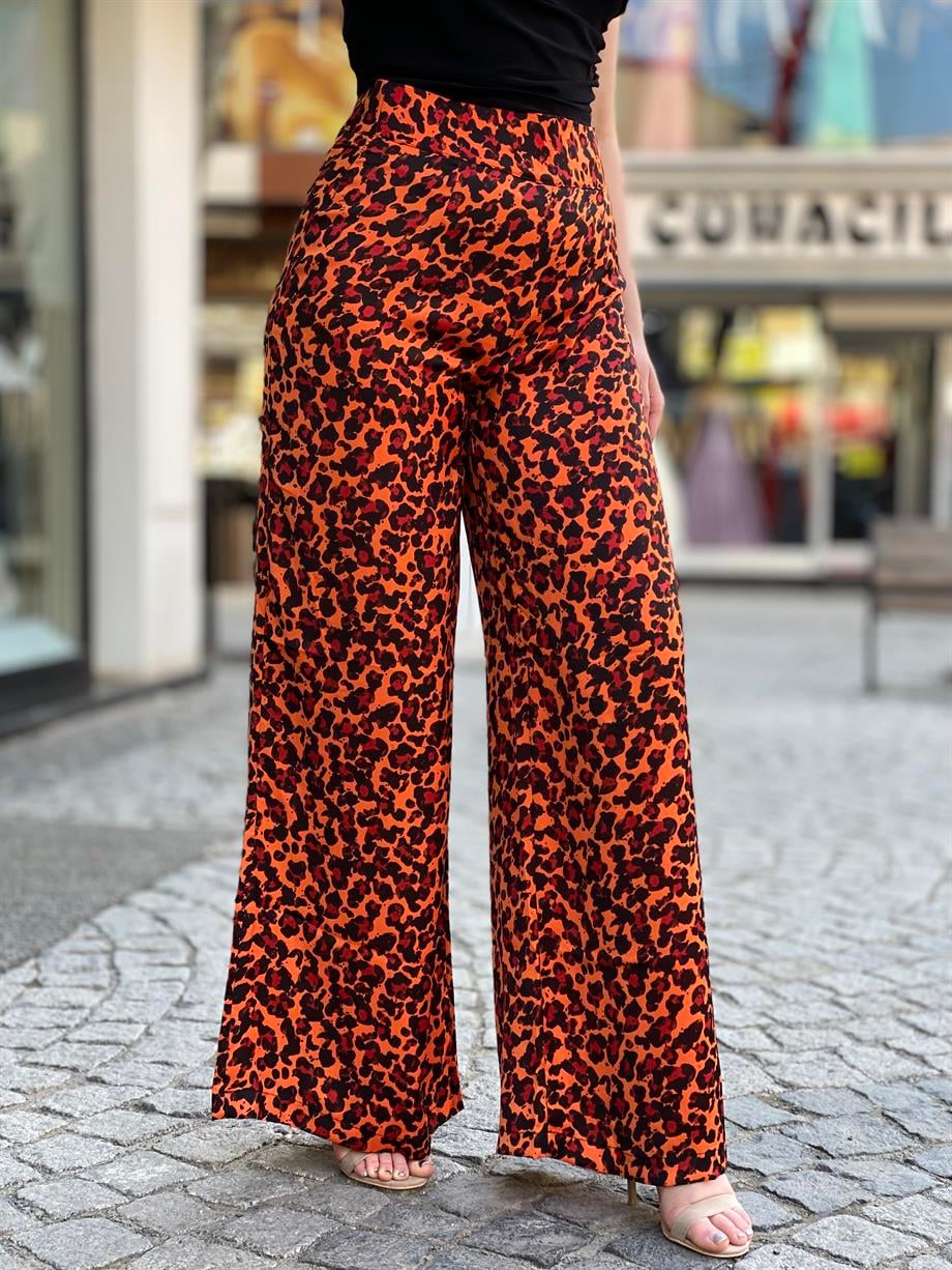 Leopar Saten Pantalon