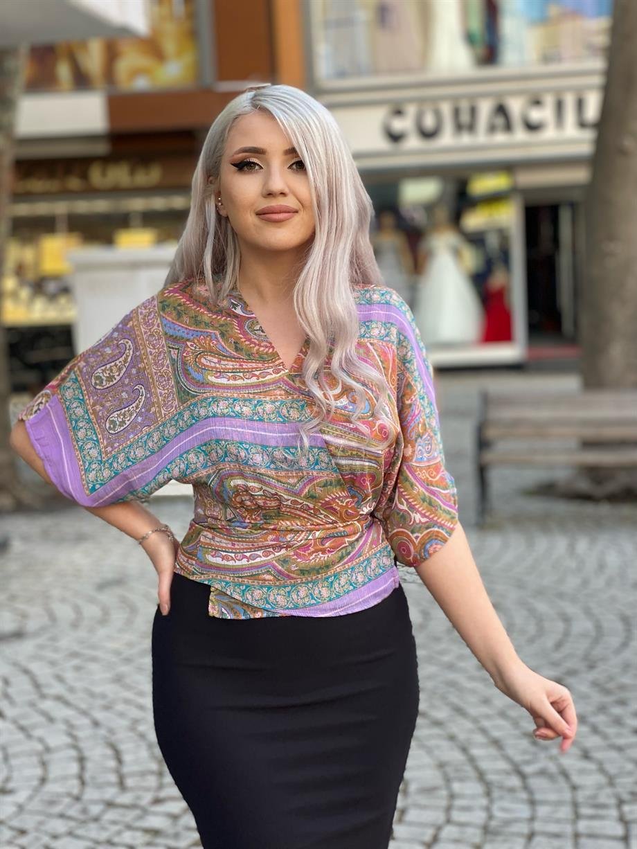 Mango Şifon Kruvaze Bluz 