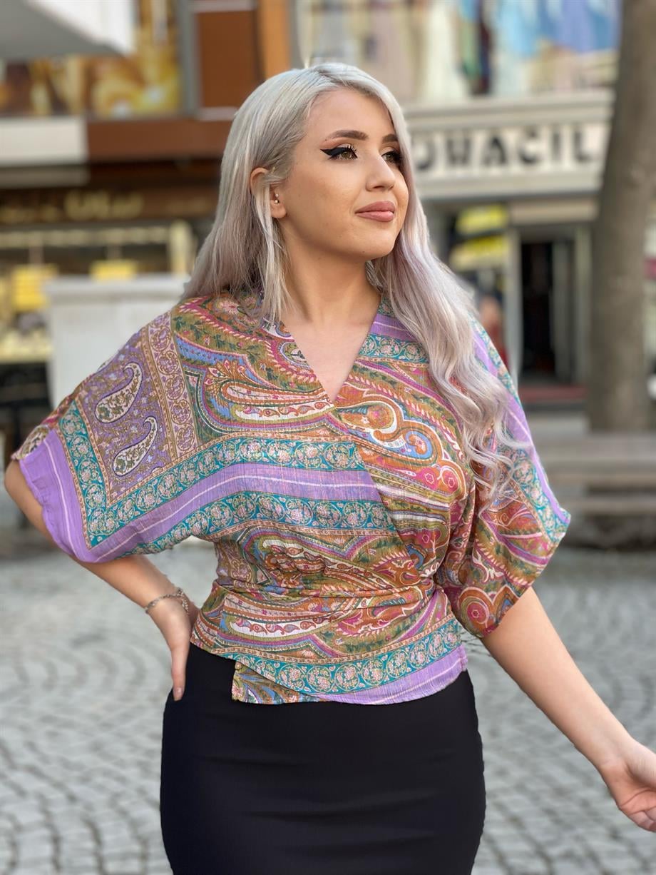 Mango Şifon Kruvaze Bluz 