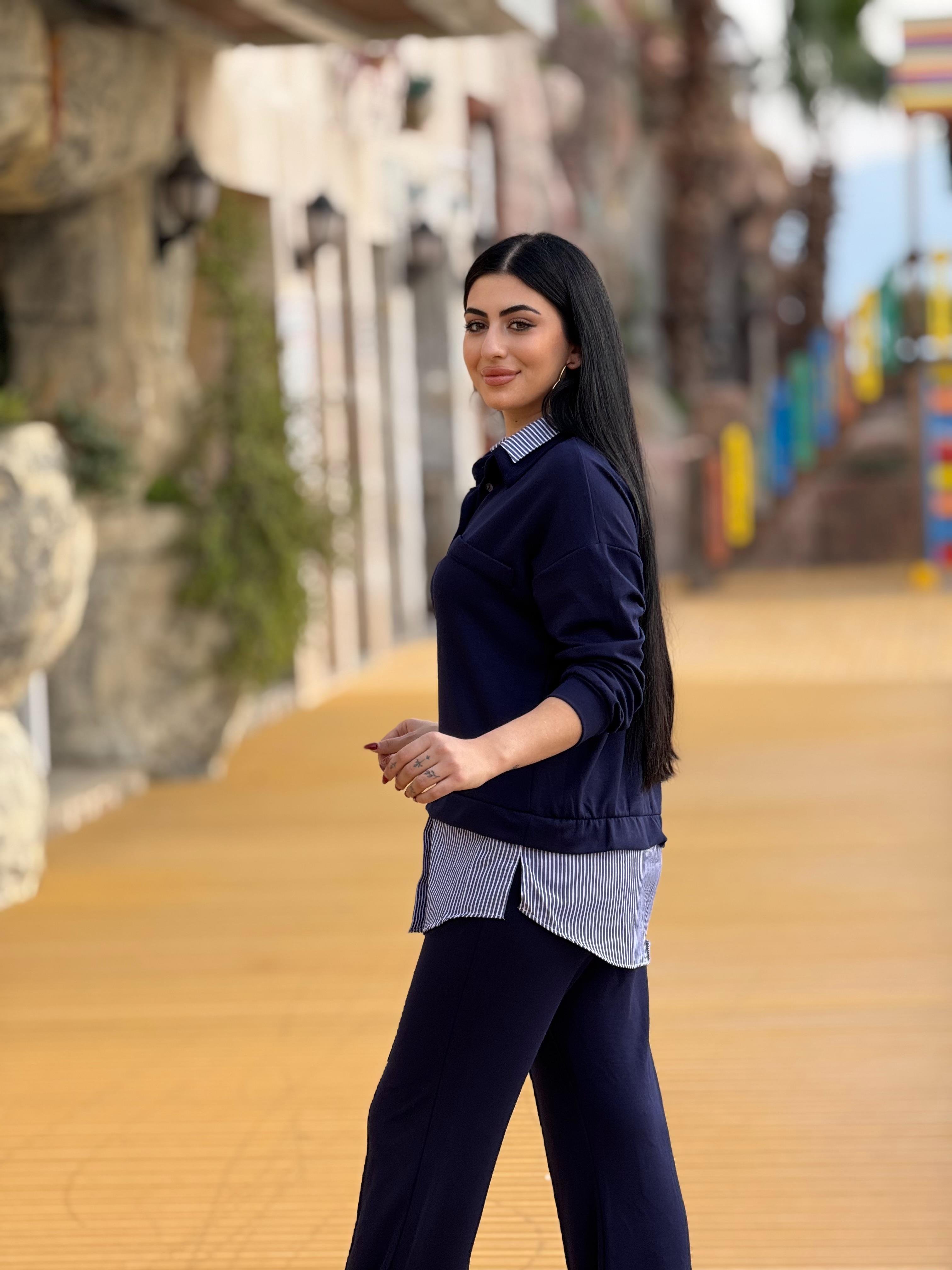 Modal Kumaş Gömlek Detaylı Takım 