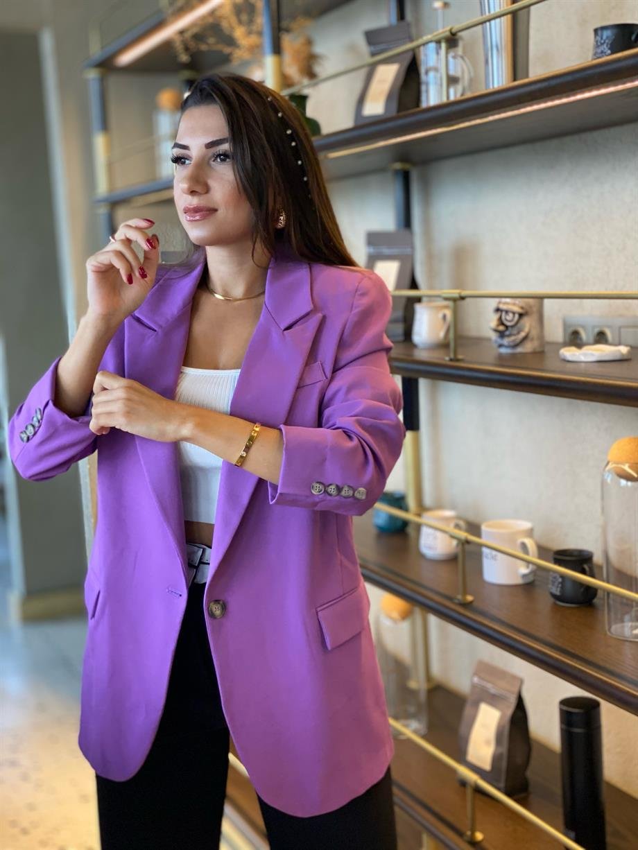 Mor Fit Blazer Ceket 