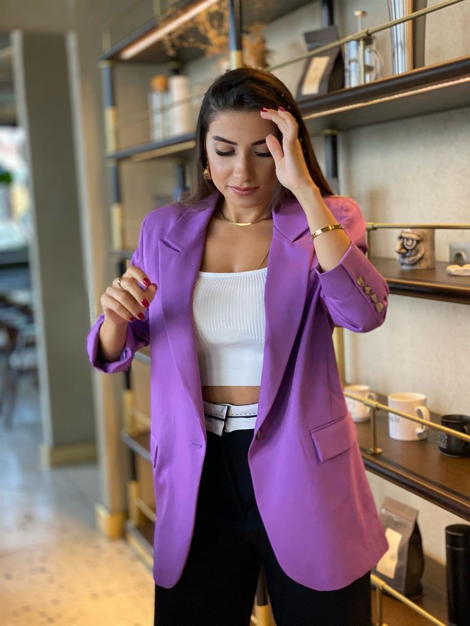 Mor Fit Blazer Ceket 