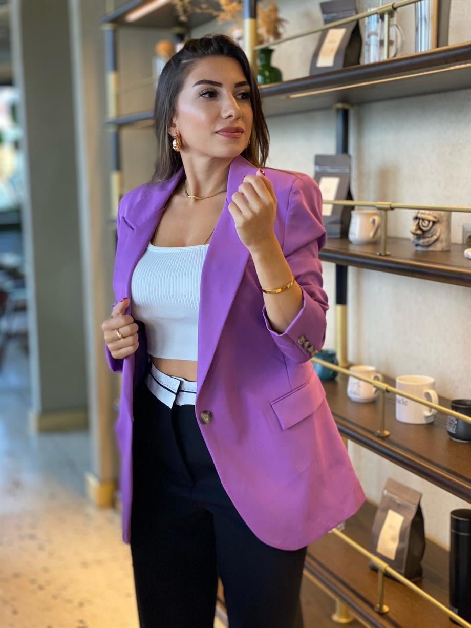 Mor Fit Blazer Ceket 