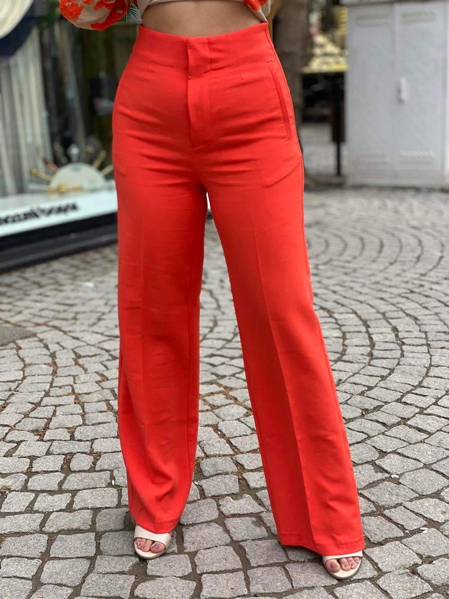 Nar Çiçeği Önü Pensli Pantalon 