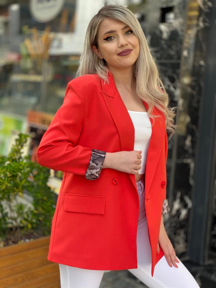 Nar Çiçeği Oversize Ceket