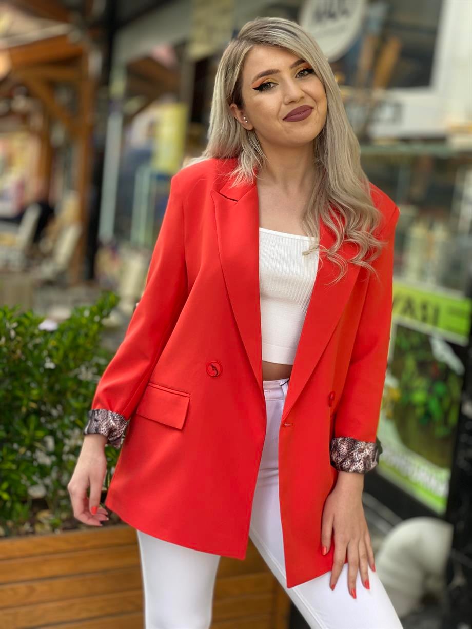 Nar Çiçeği Oversize Ceket