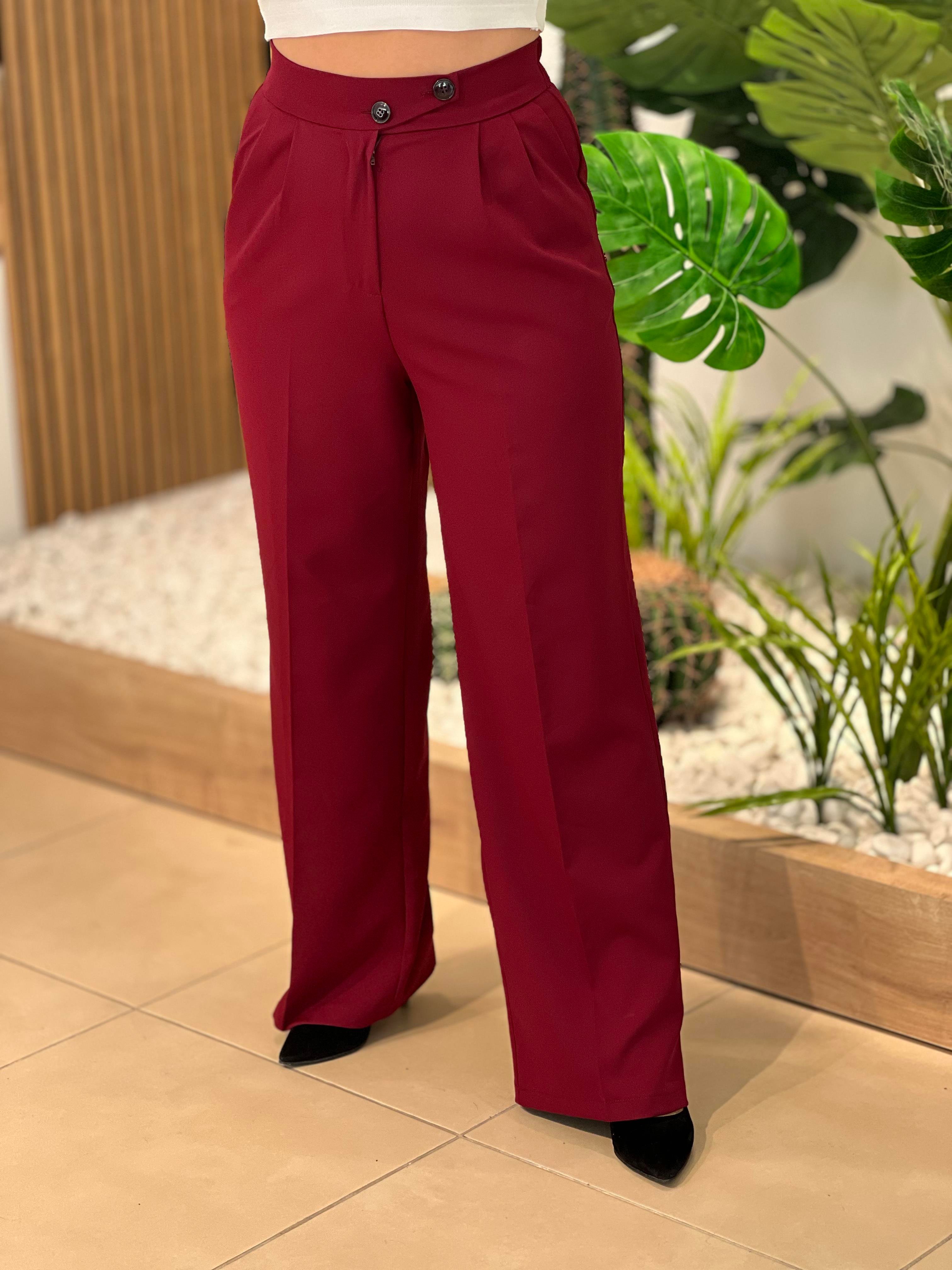 Orj Marka Bordo Palazzo Pantalon