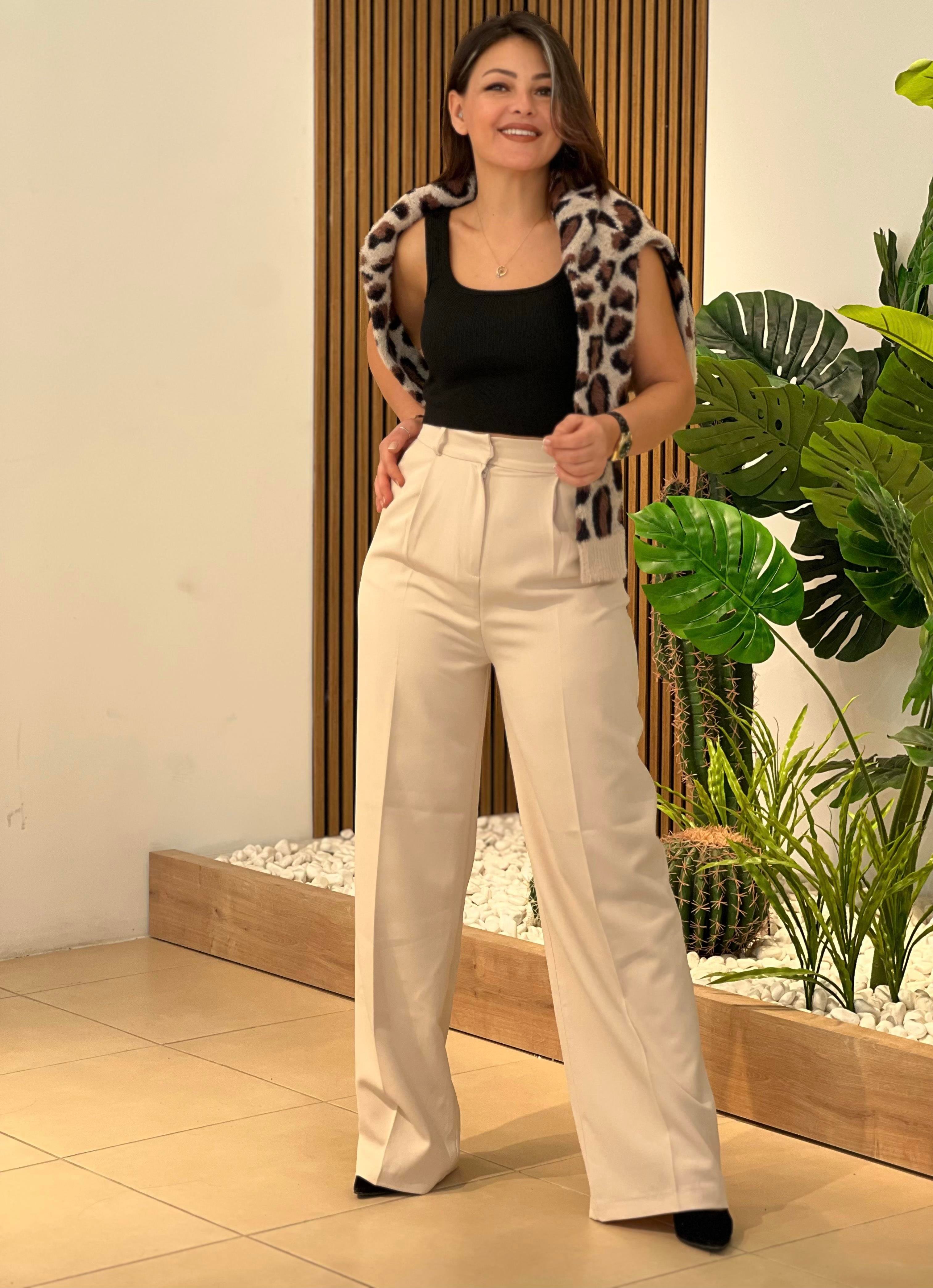 Orj Marka Ekru Palazzo Pantalon