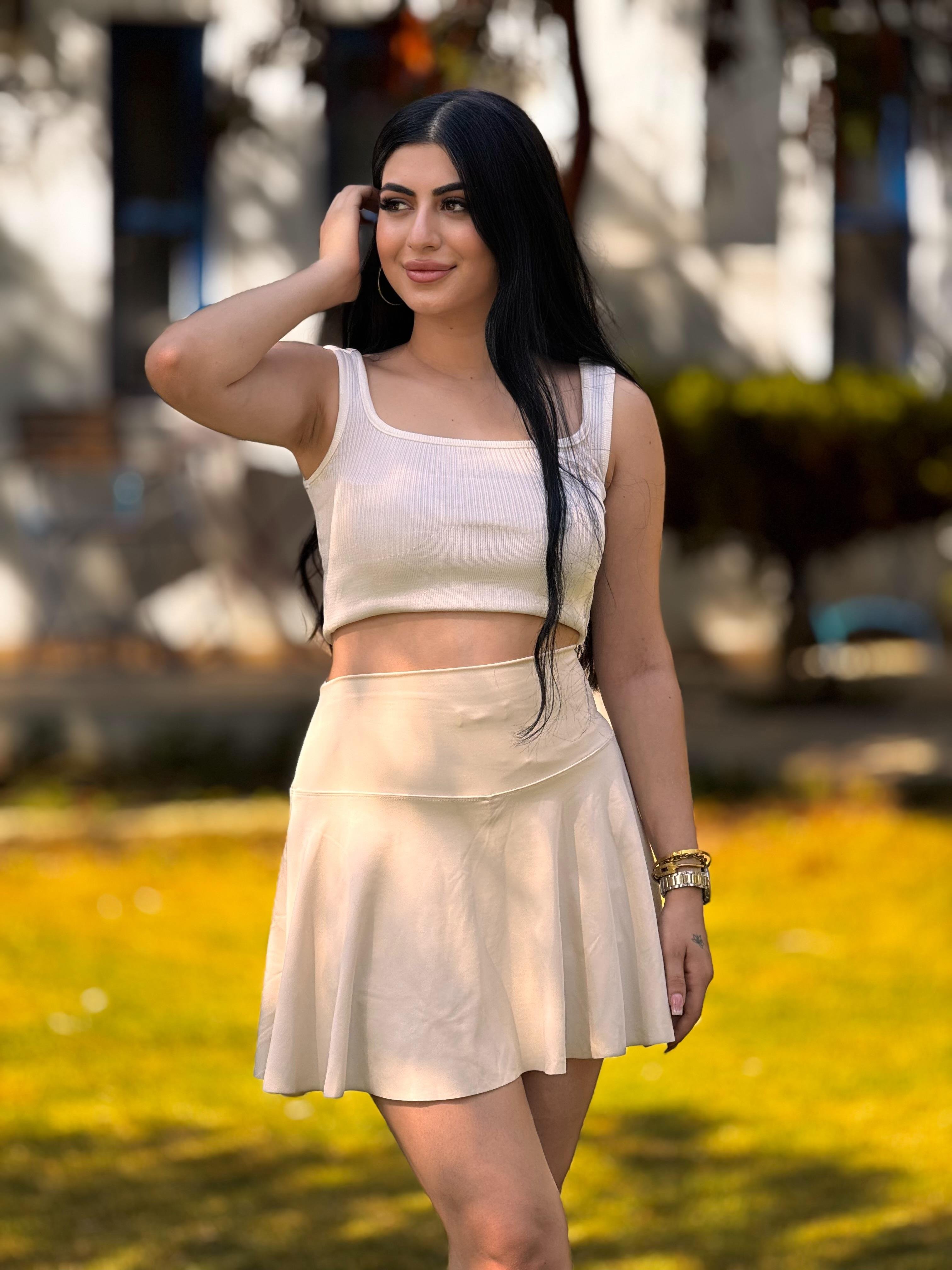 Orj Marka Şort Etek Ekru