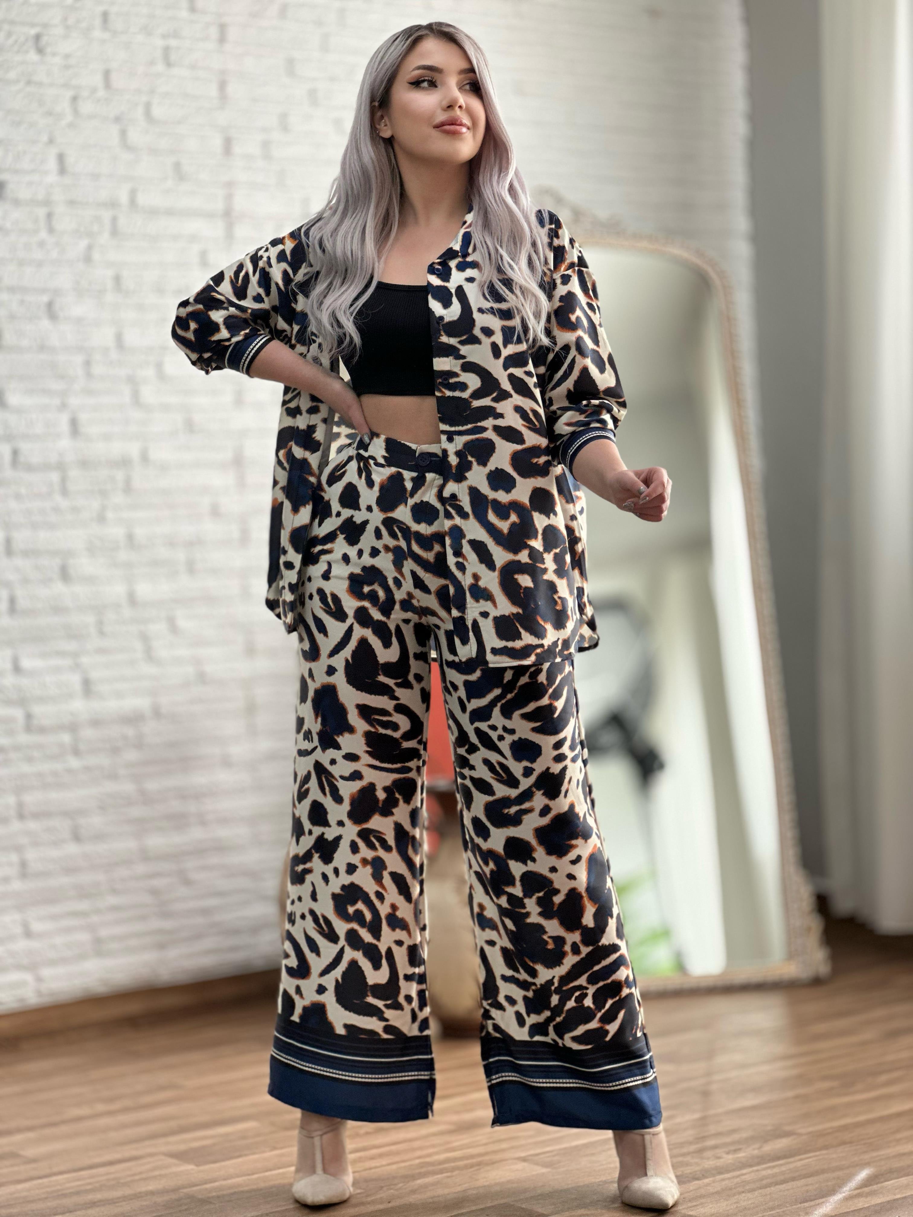 Pamuk Saten Leopar Takım 