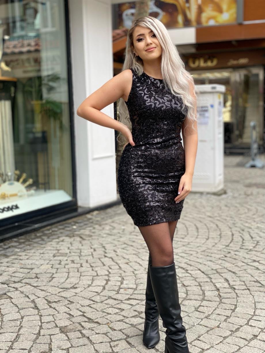 Payetli Elbise