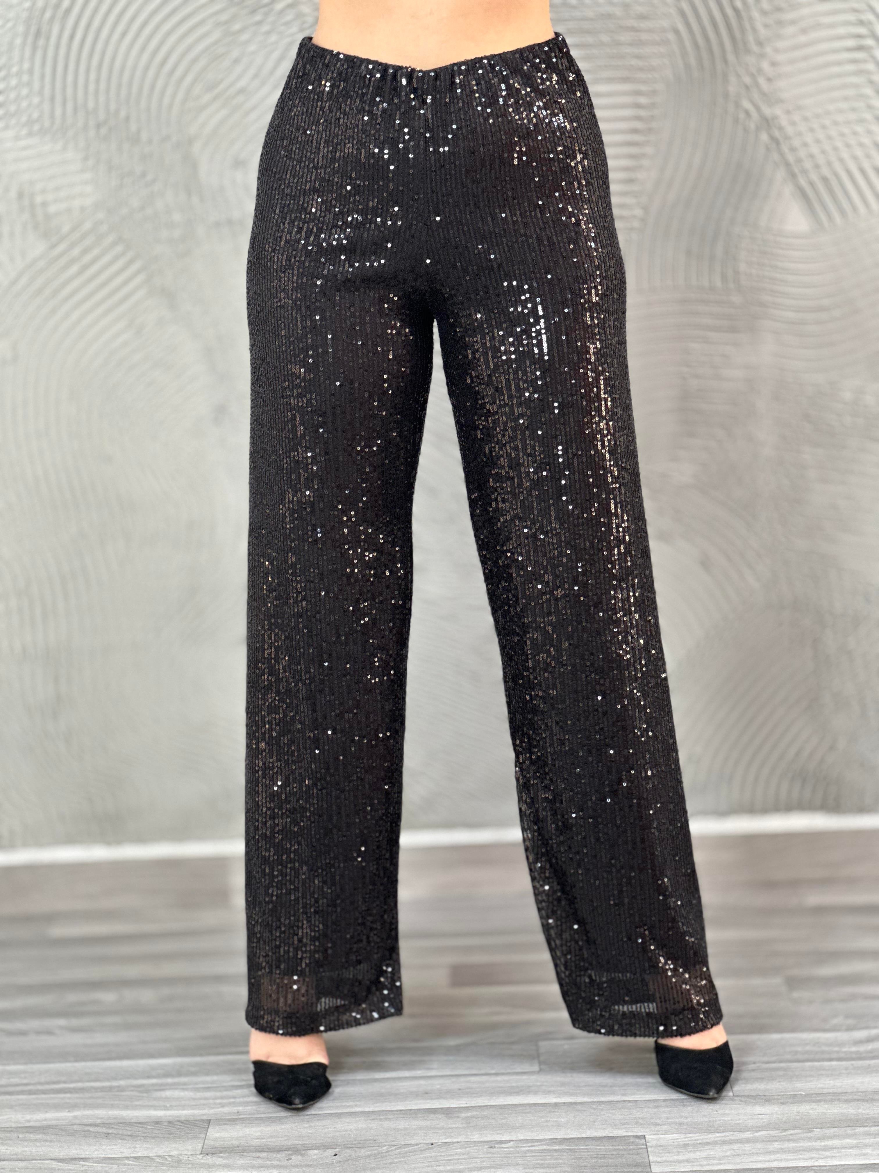 Payetli Yüksek Bel Pantalon 