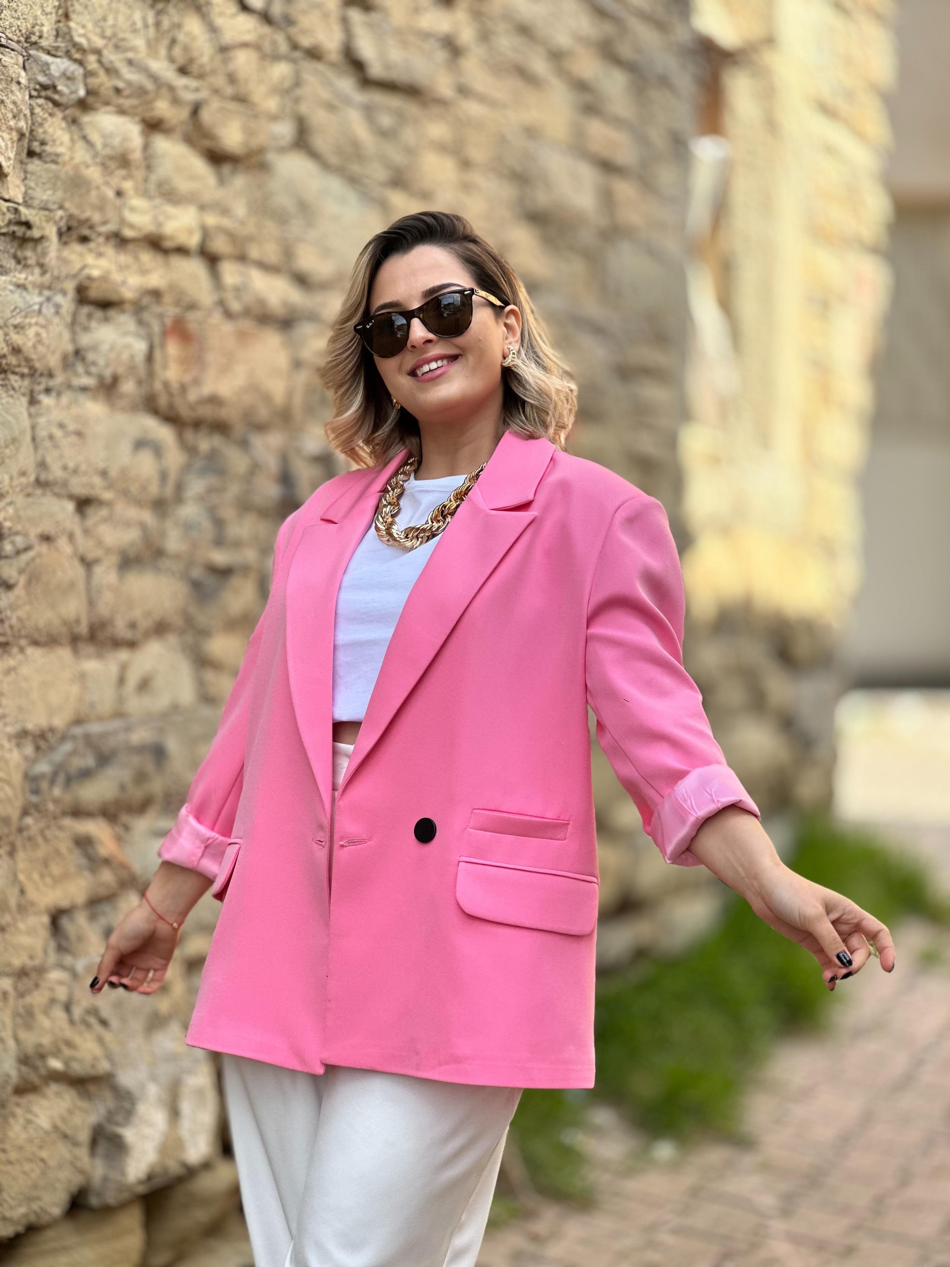 Pembe Blazer Ceket
