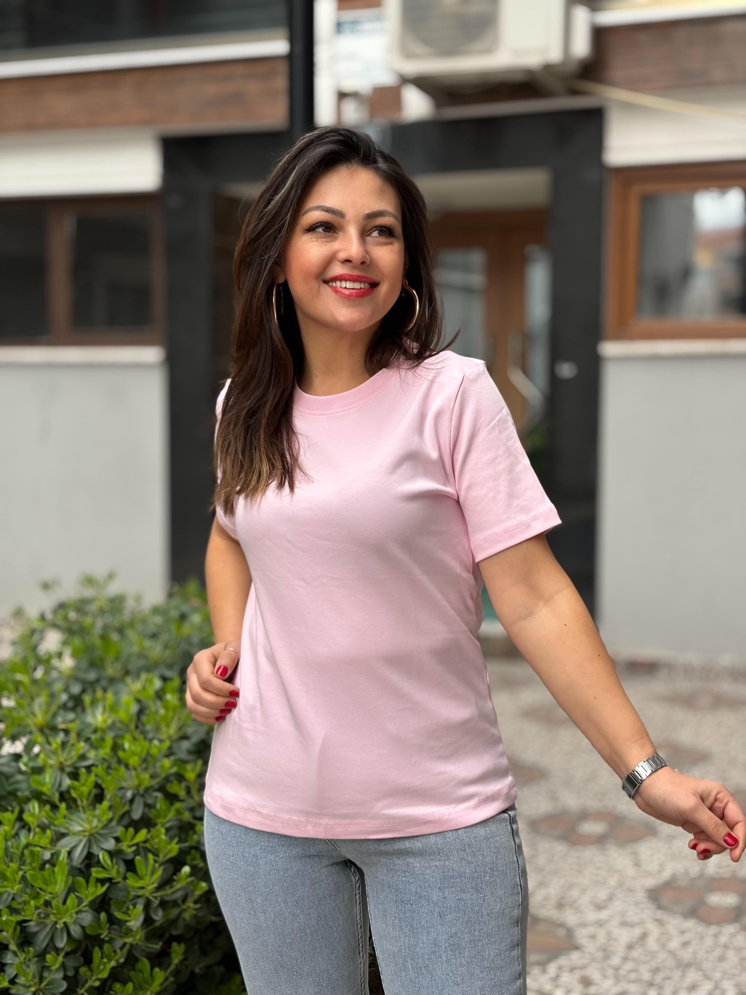 Pembe Orj Marka Basic Tişört