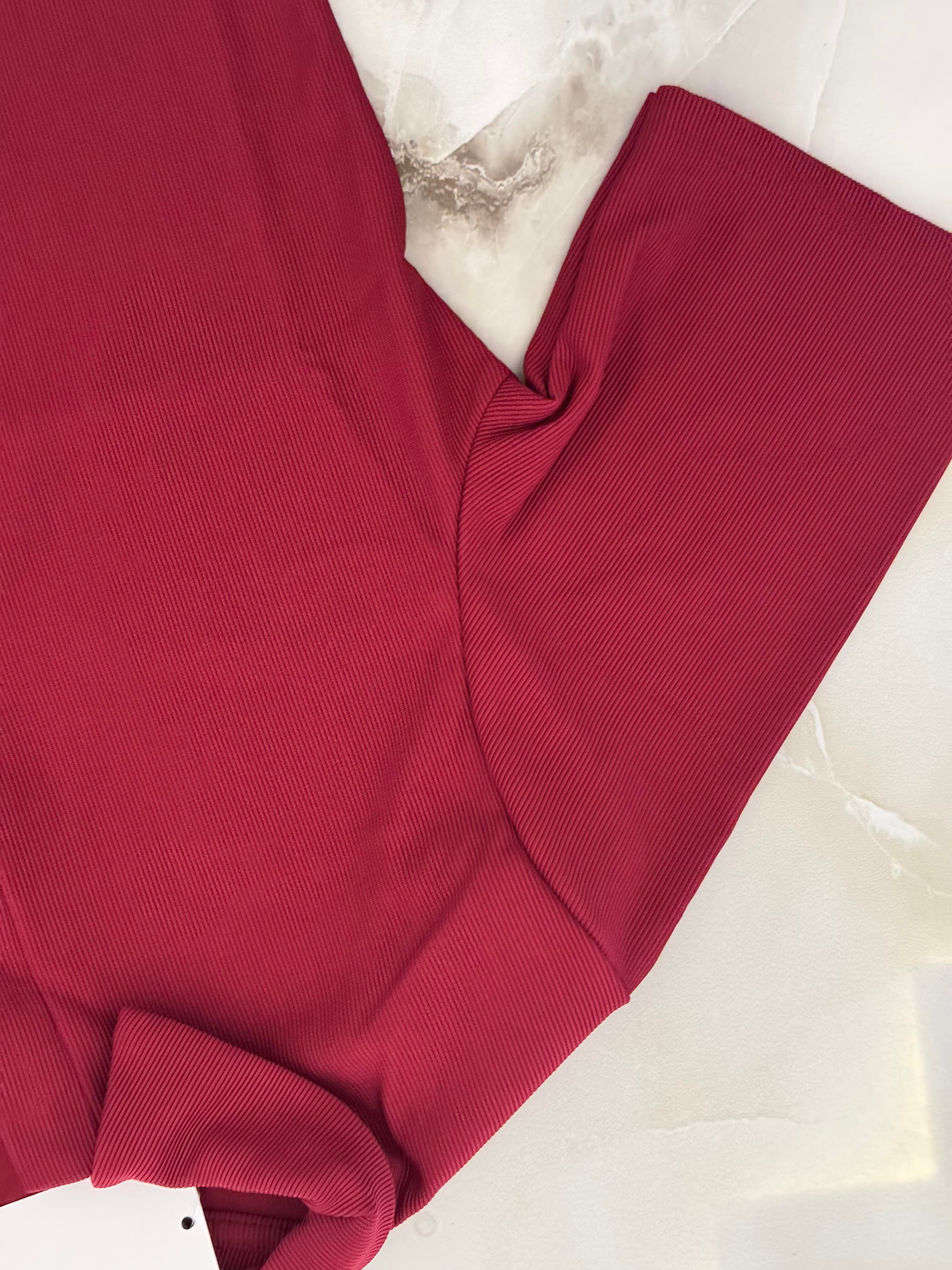 Pola Yaka Tişört Bordo