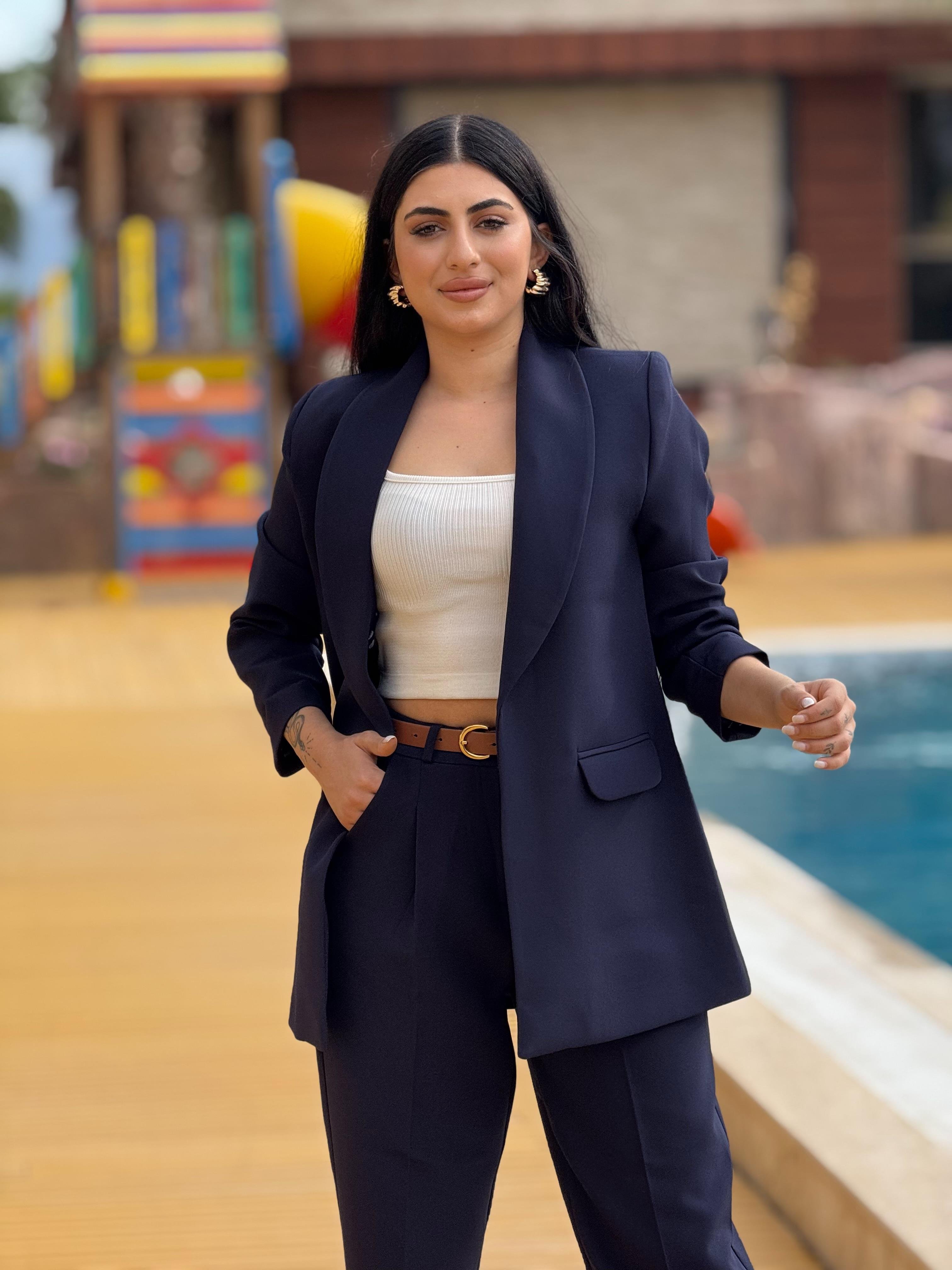 Premium Kalite Duble Kumaş Lacivert Takım
