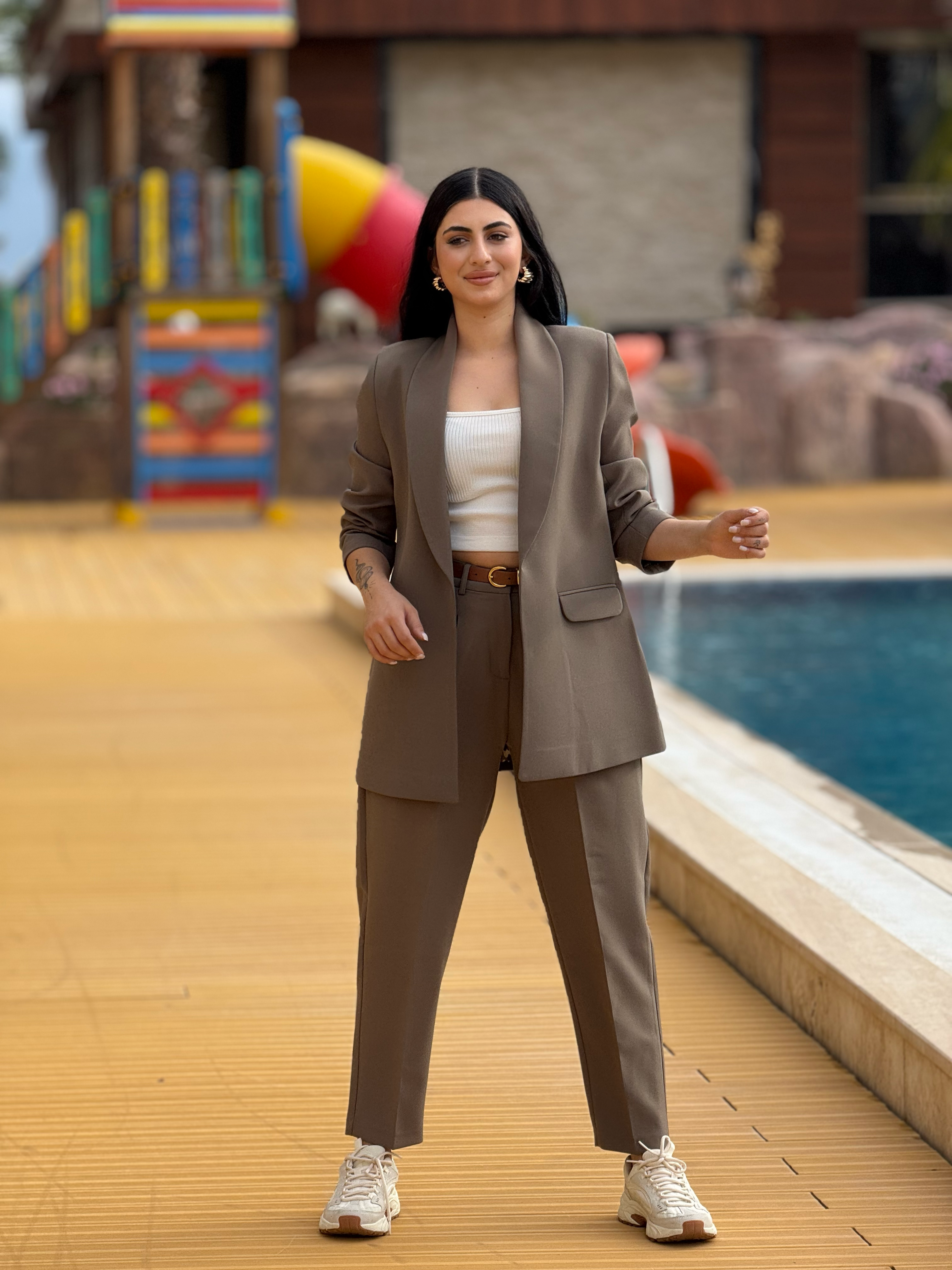 Premium Kalite Duble Kumaş Takım Haki