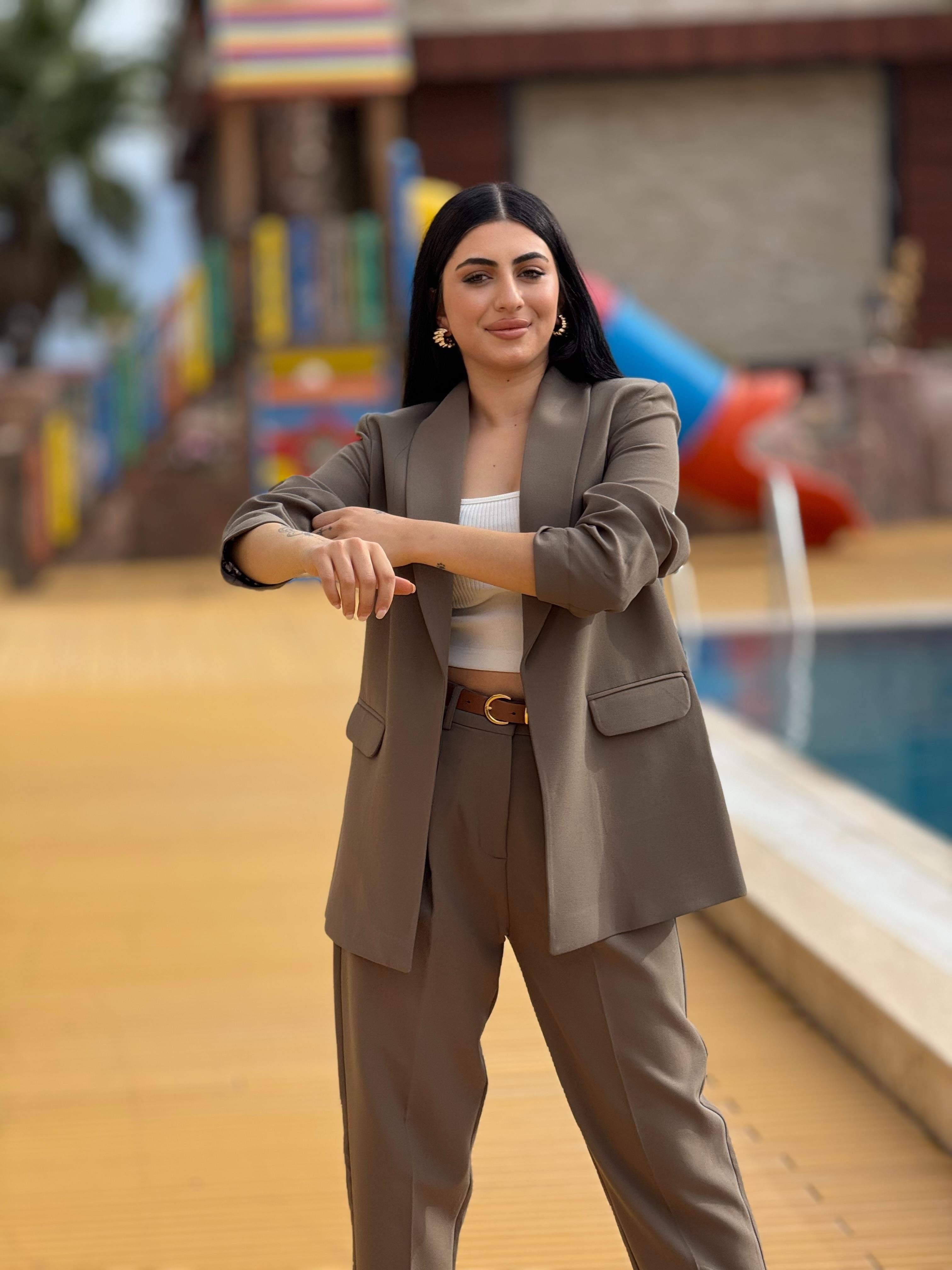 Premium Kalite Duble Kumaş Takım Haki