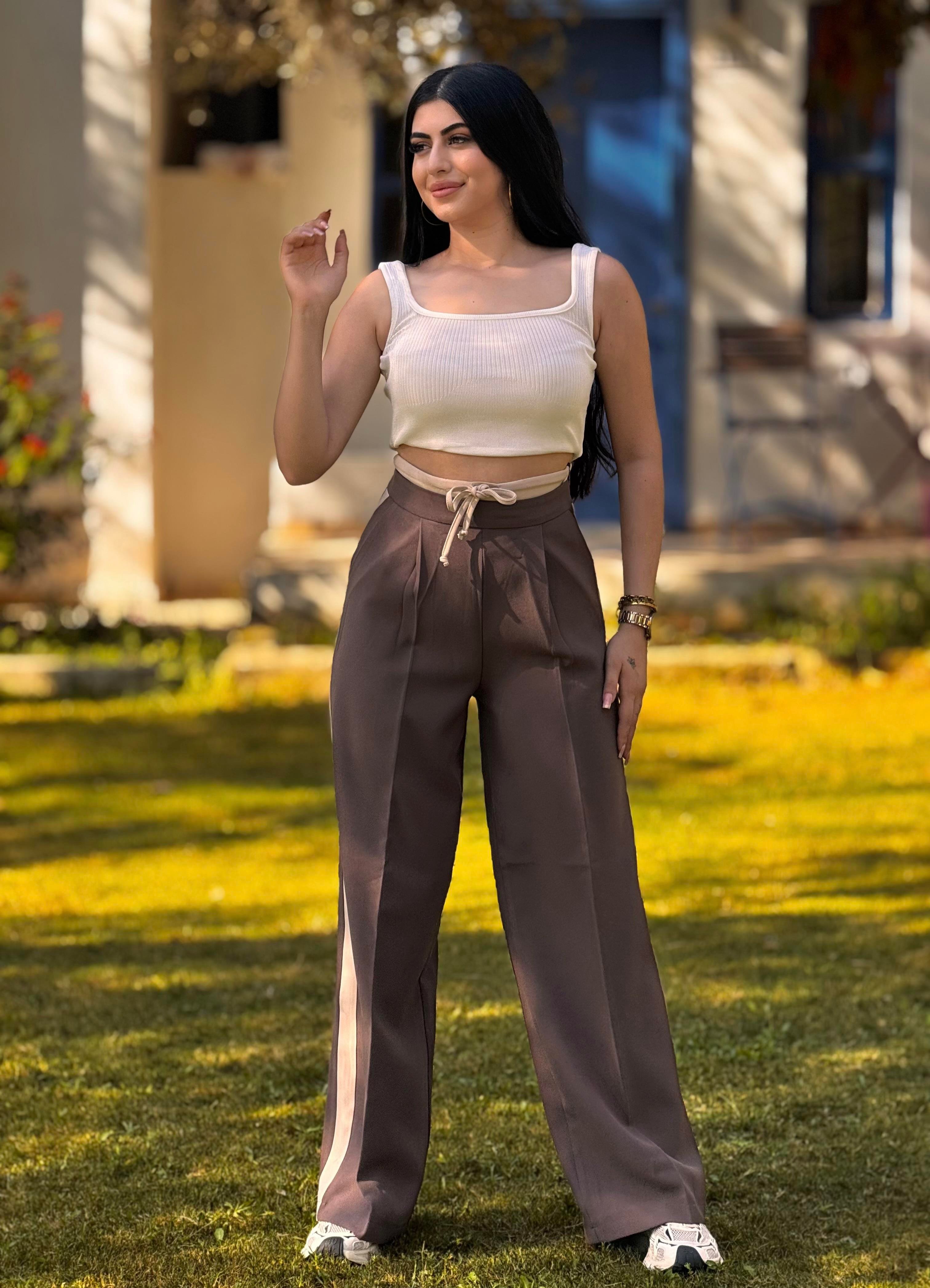 Premium Kalite Garnili Kahve Pantalon