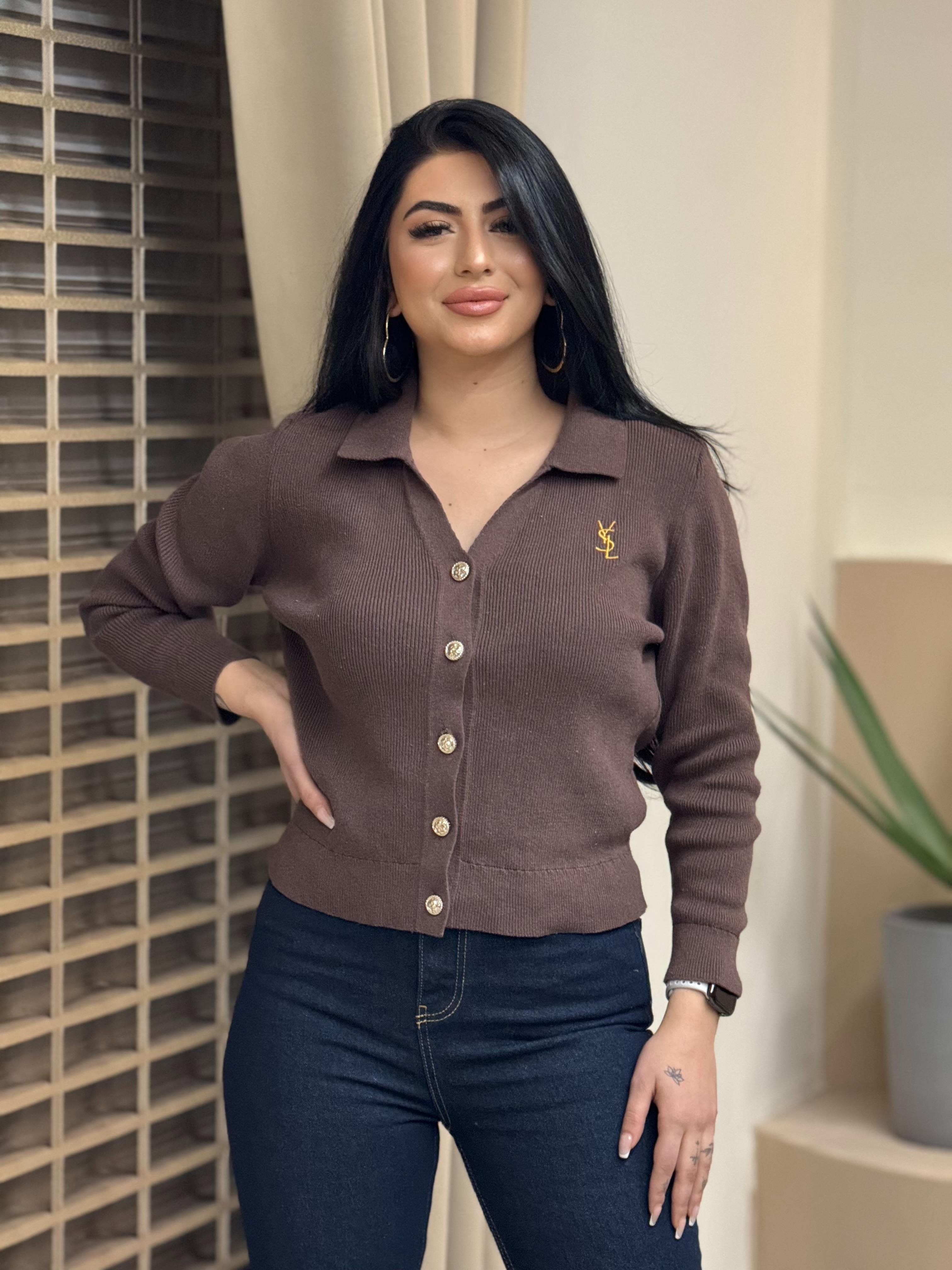 Premium Kalite Ysl Hırka Kahve