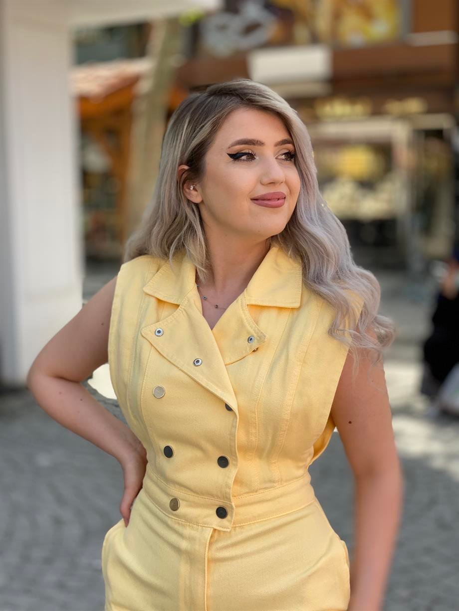Sarı Jean Elbise 