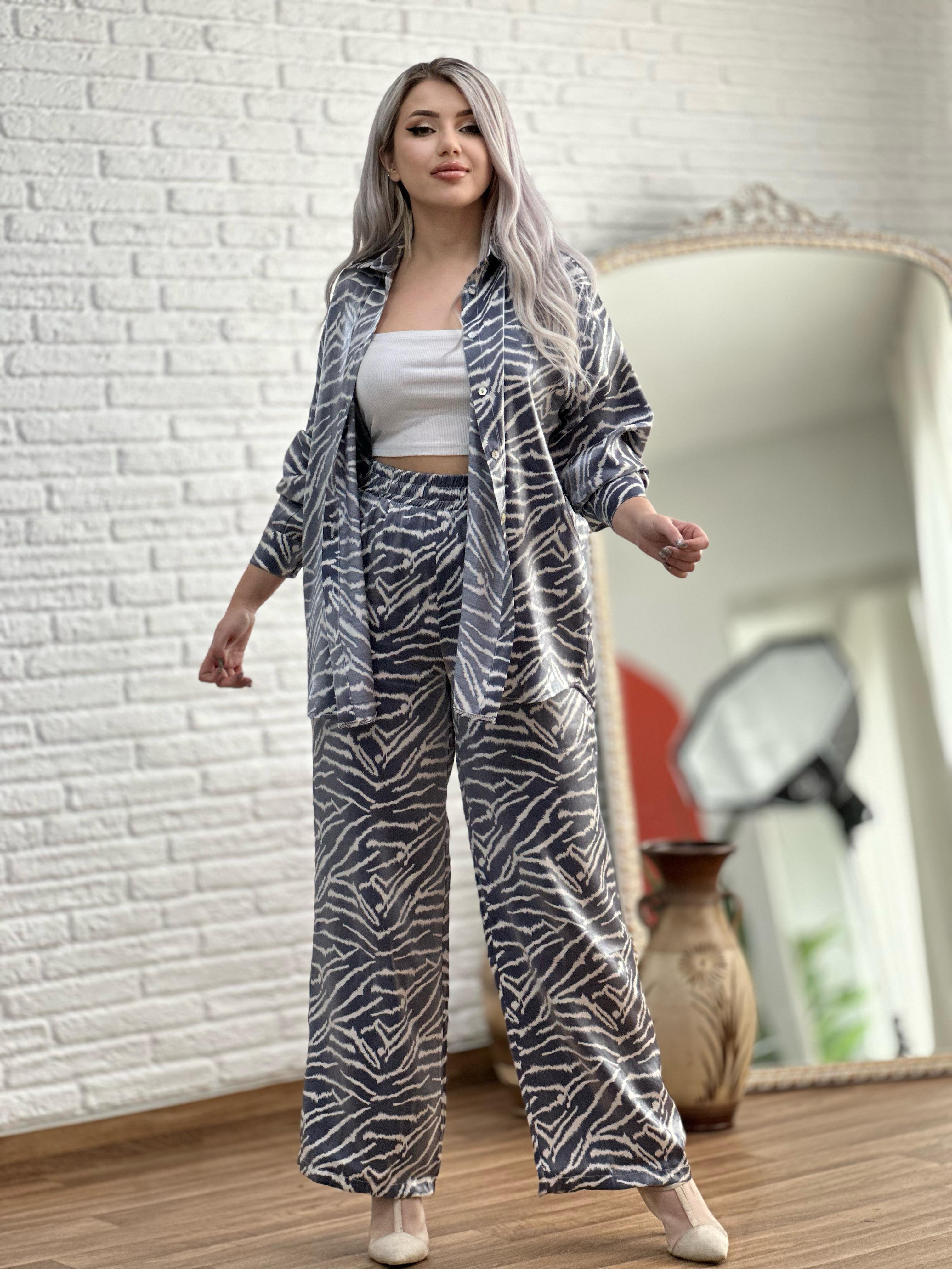 Saten Zebra Desen Takım 