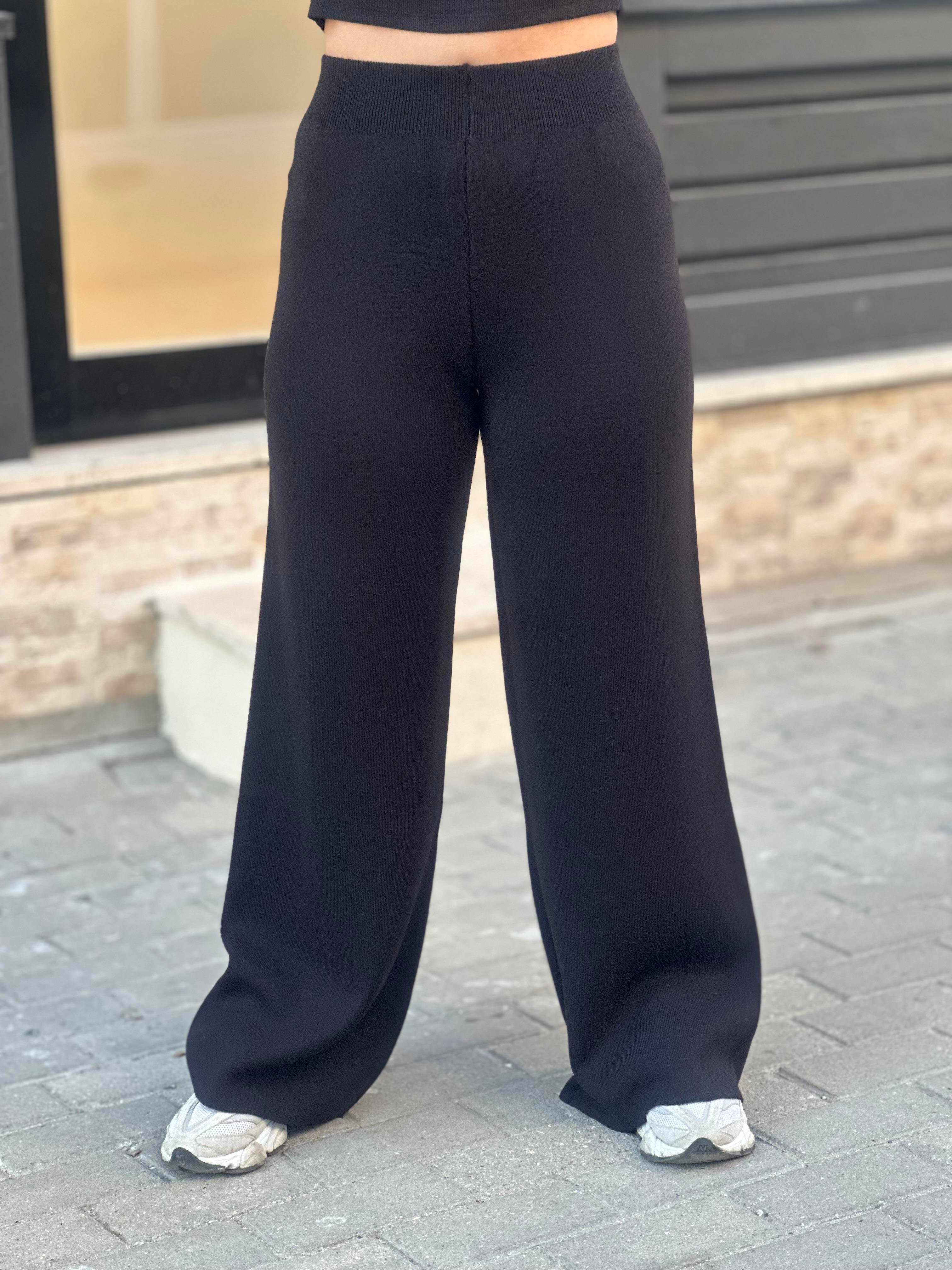 Siyah Çelik Triko Pantalon
