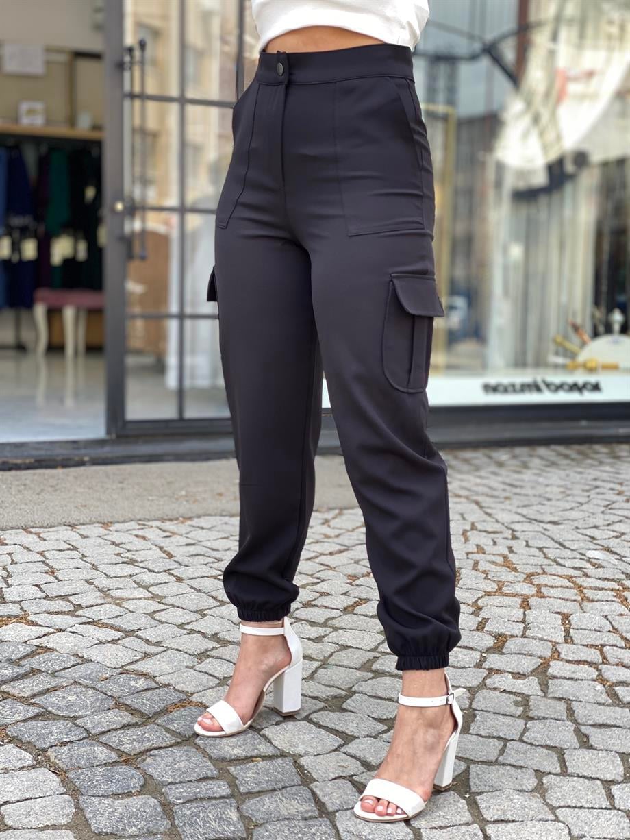 Siyah Kargo Pantalon