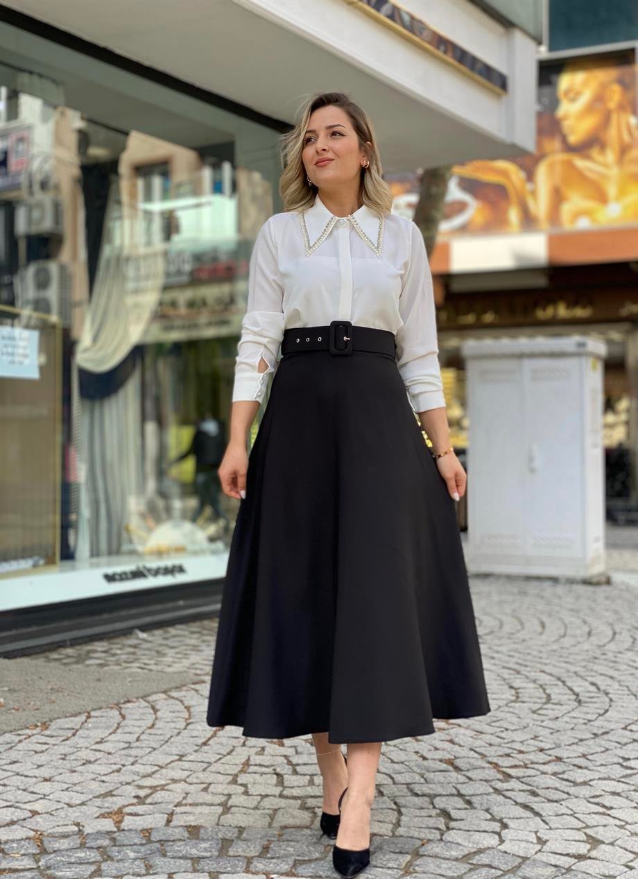 Siyah Kemerli Çan Etek