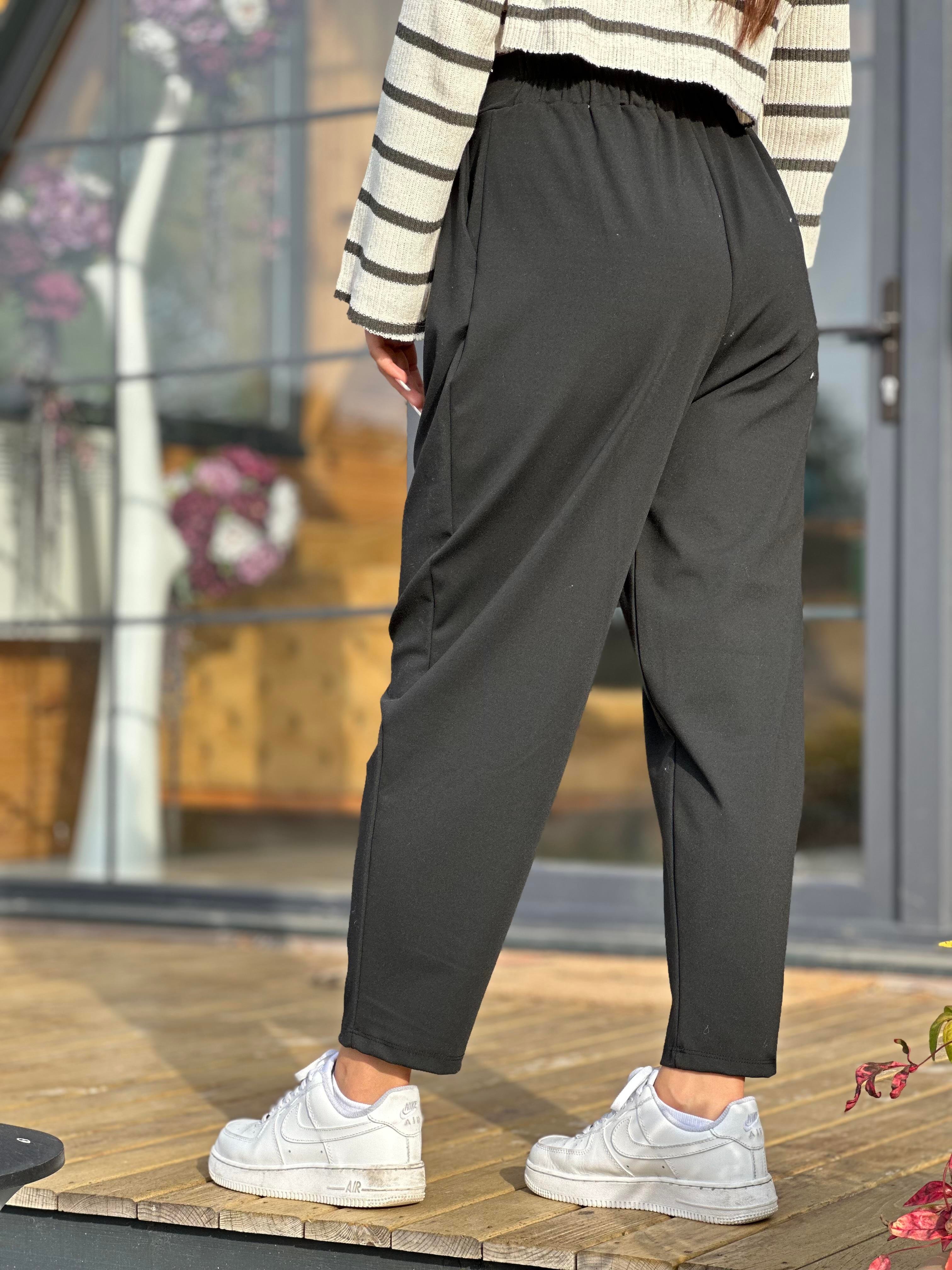 Siyah Oysho Kumaş Harem Pantalon