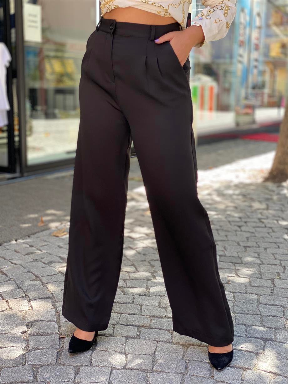 Siyah Palazzo Pantalon 