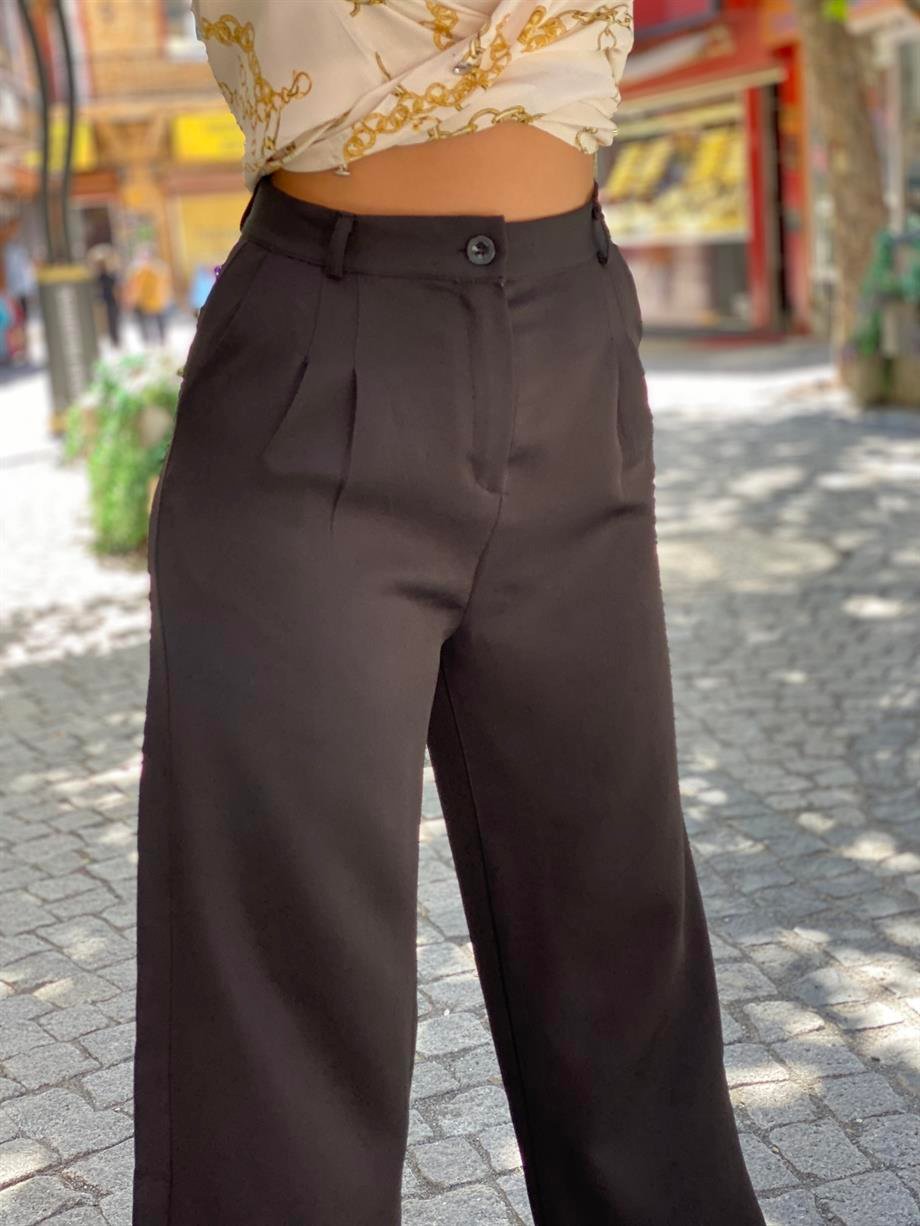 Siyah Palazzo Pantalon 