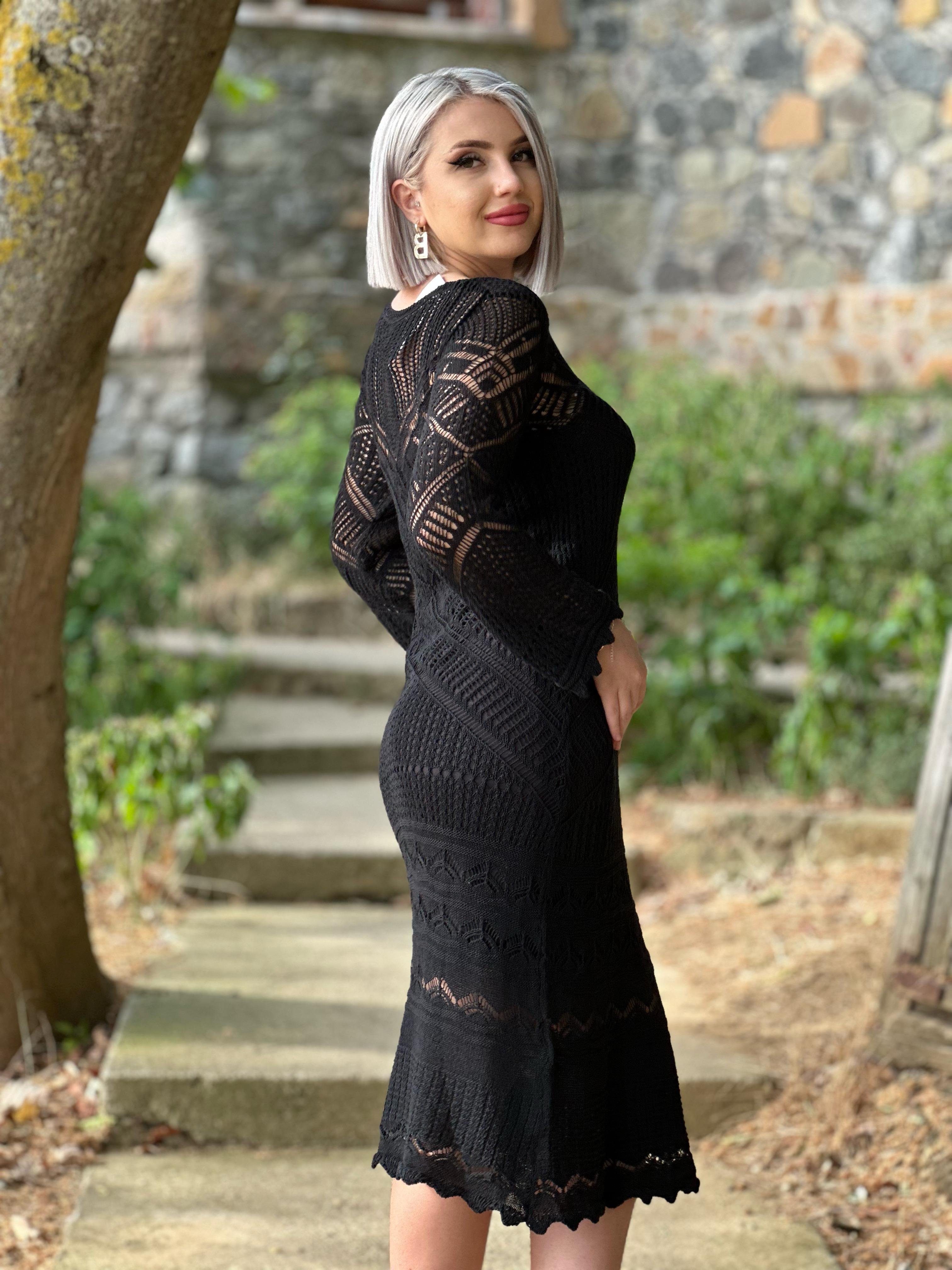 Siyah Triko Elbise