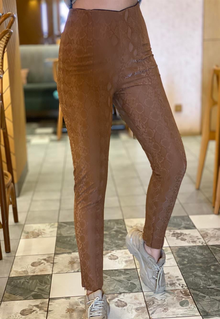 Taba Yılan Desenli Tasarım Tayt 