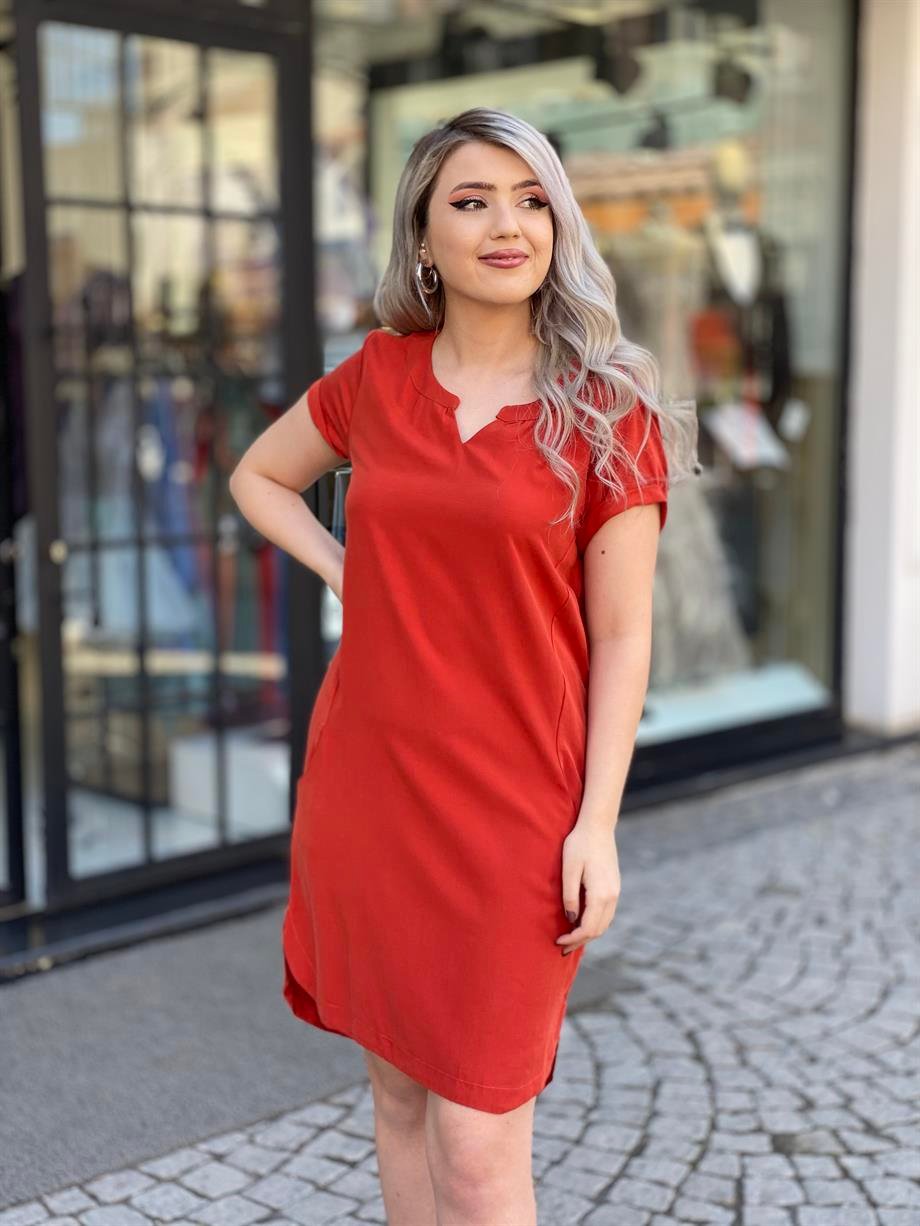 Tarçın Keten Elbise