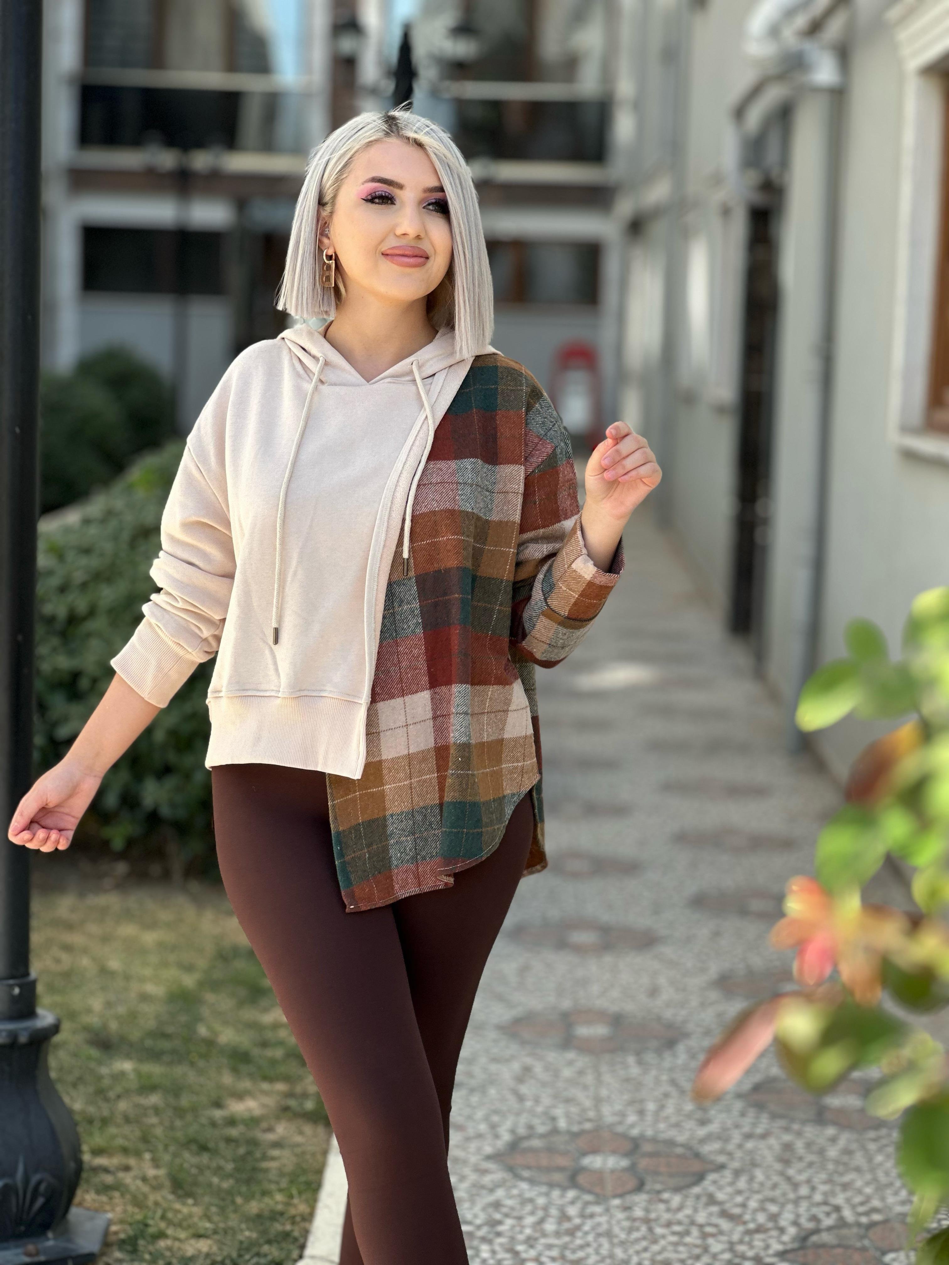 Tasarım Ekoseli Sweat