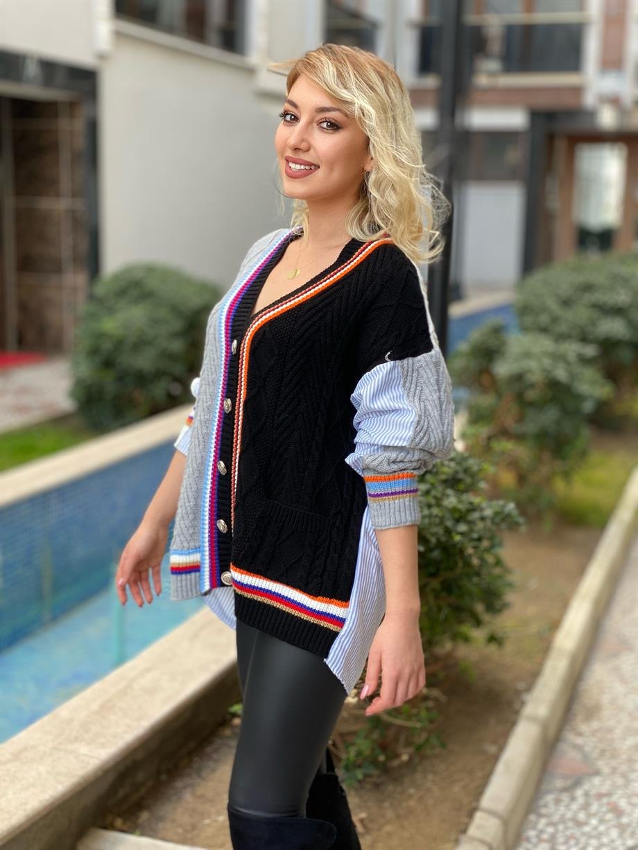 Tasarım Gömlek Detay Hırka 